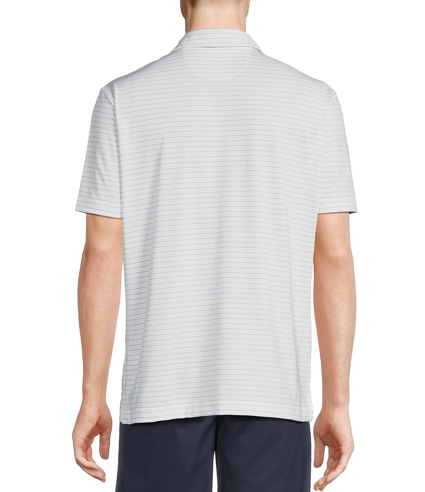 Cremieux Blue Label Performance Stretch Striped Short Sleeve Polo Shirt