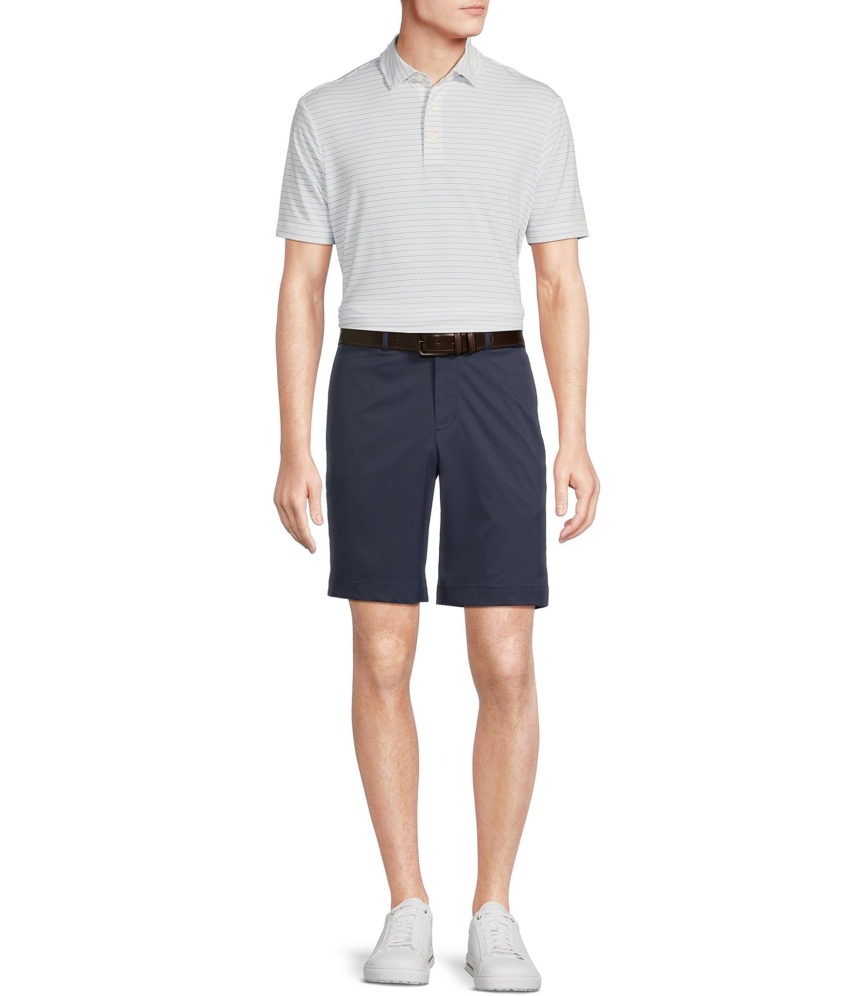 Cremieux Blue Label Performance Stretch Striped Short Sleeve Polo Shirt