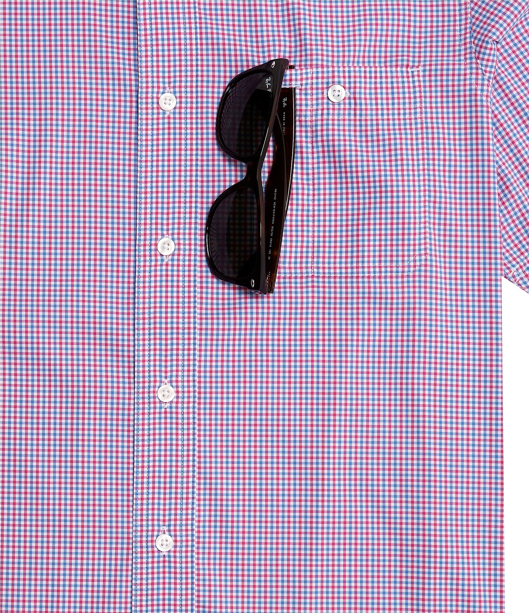 Cremieux Blue Label Performance Stretch Twill Checked Short Sleeve Woven Shirt