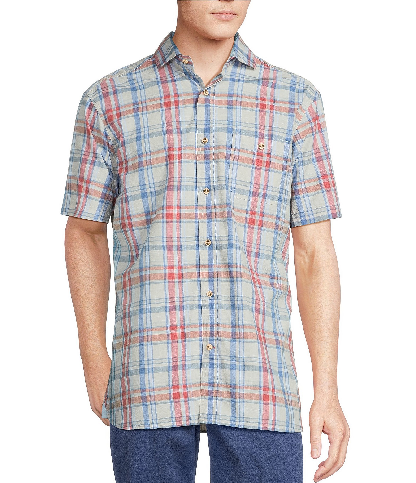 Cremieux Blue Label Plaid Short Sleeve Woven Shirt