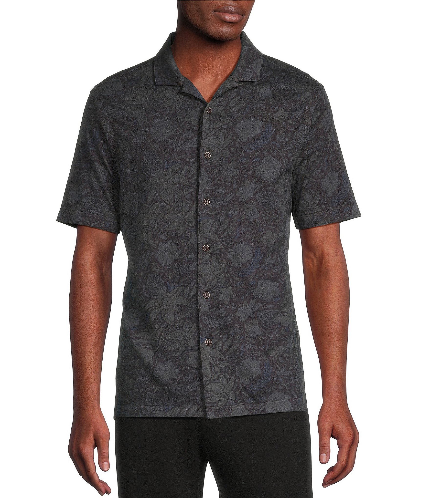 Cremieux Blue Label Printed Garment-Dyed Short Sleeve Woven Camp Shirt ...