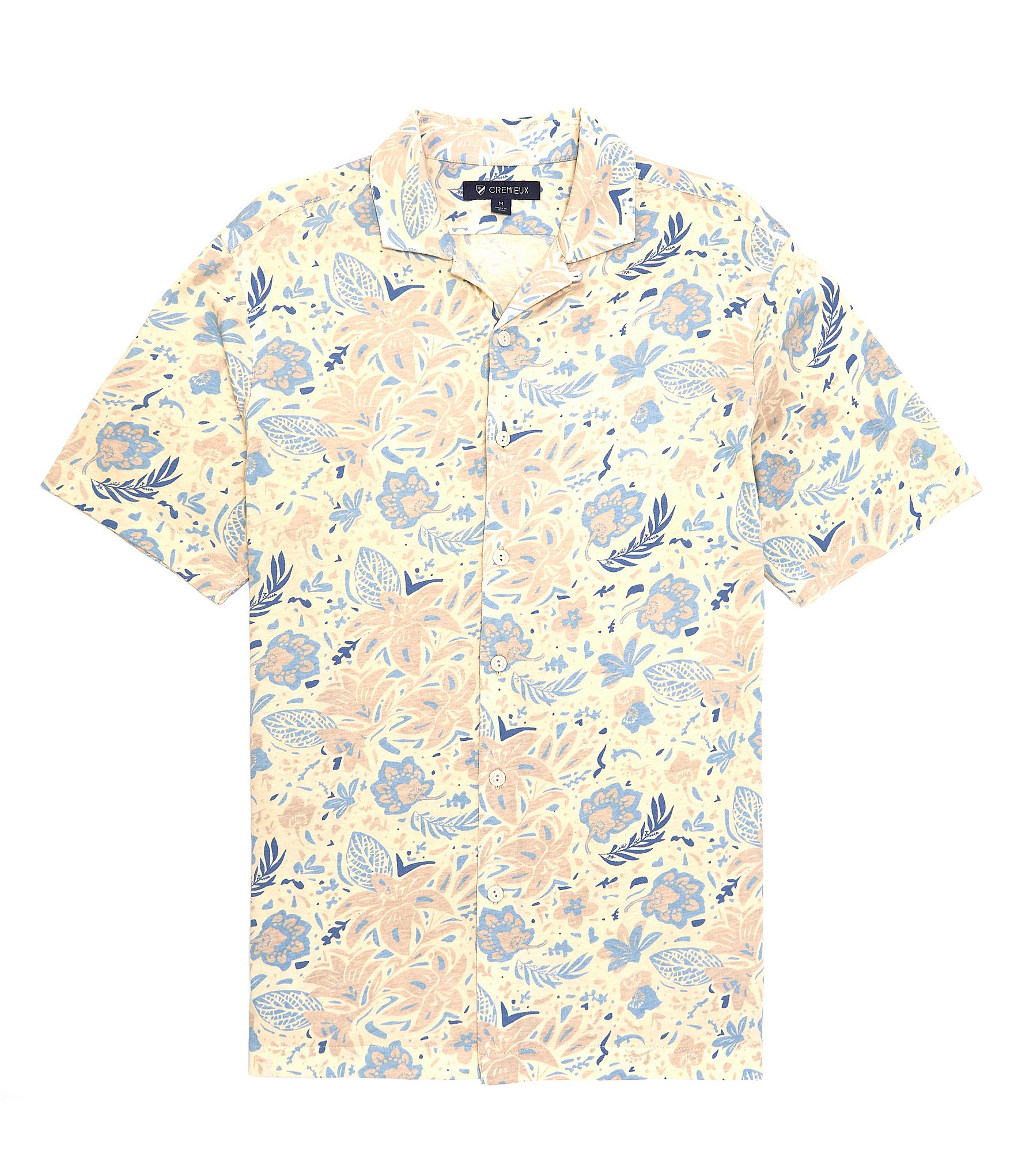 Cremieux Blue Label Printed Garment-Dyed Short Sleeve Woven Camp Shirt ...