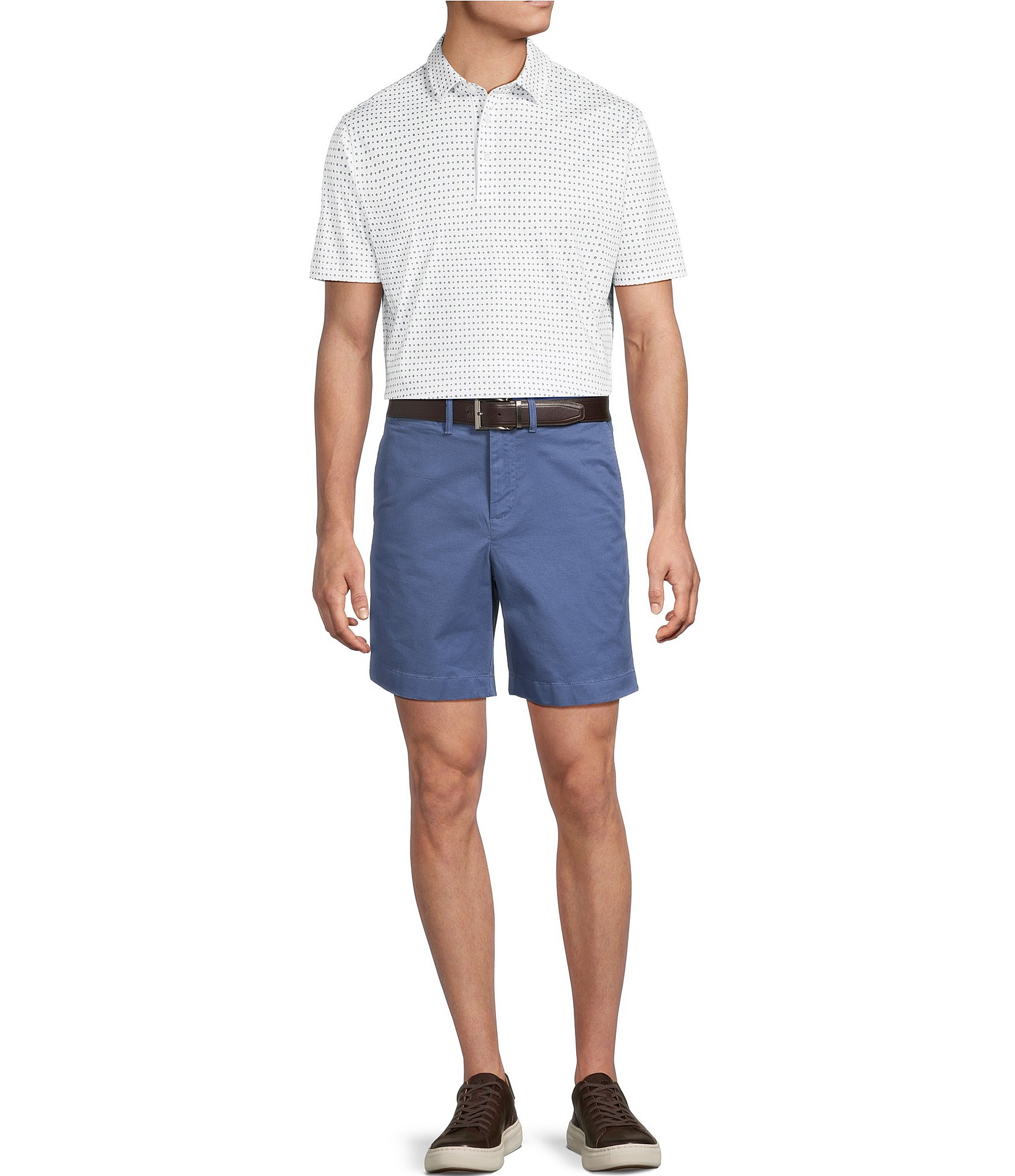 Cremieux Blue Label Printed Interlock Short Sleeve Polo Shirt