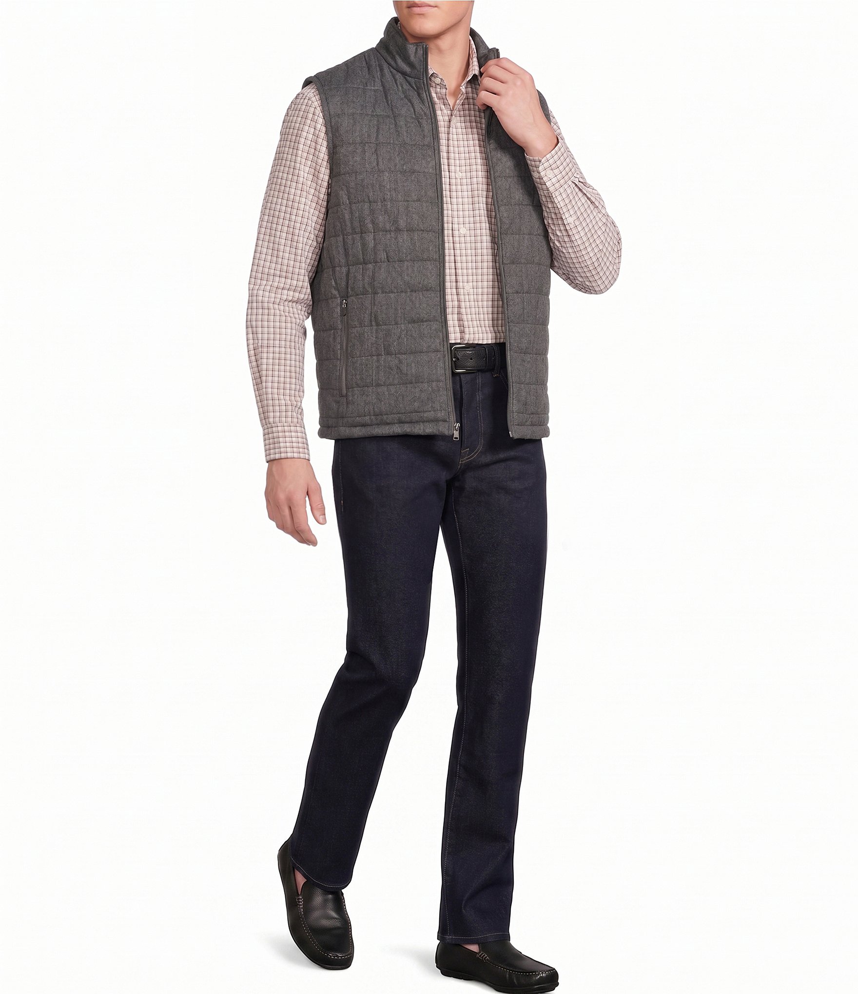 Cremieux Blue Label Quilted Full-Zip Printed Vest