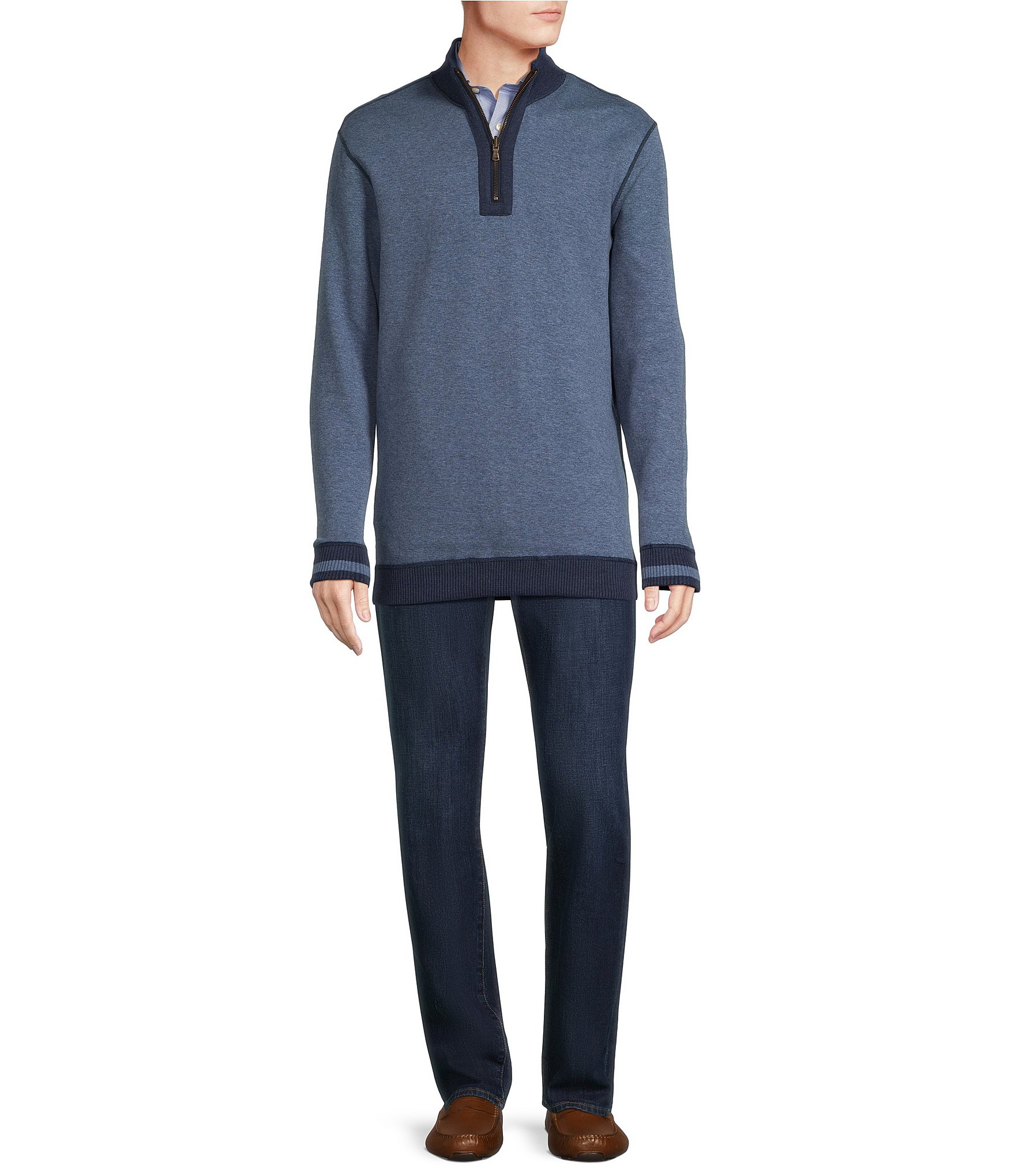 Cremieux Blue Label Solid Reversible Quarter-Zip Pullover