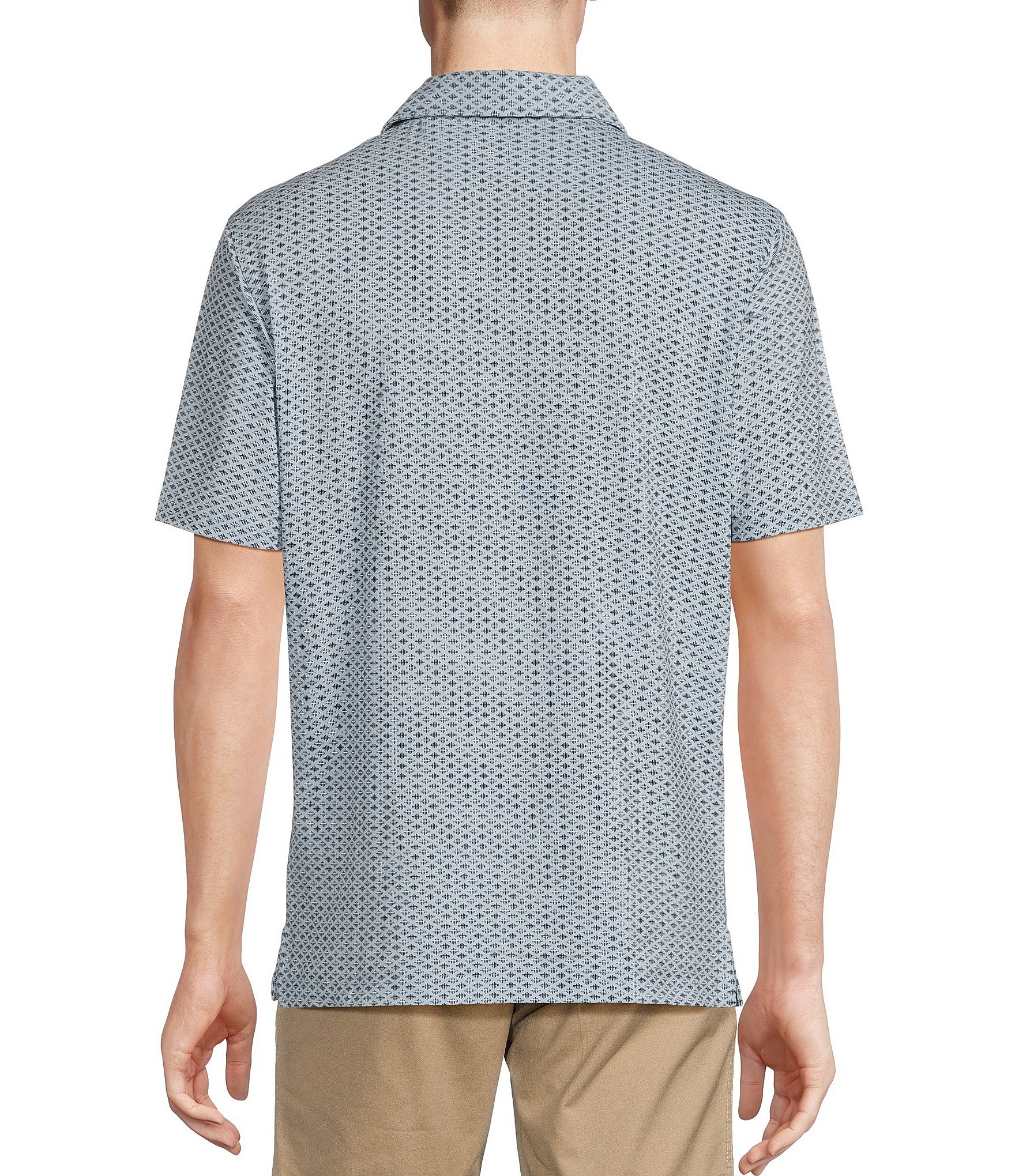 Cremieux Blue Label Slim Fit Printed Jersey Short Sleeve Polo Shirt