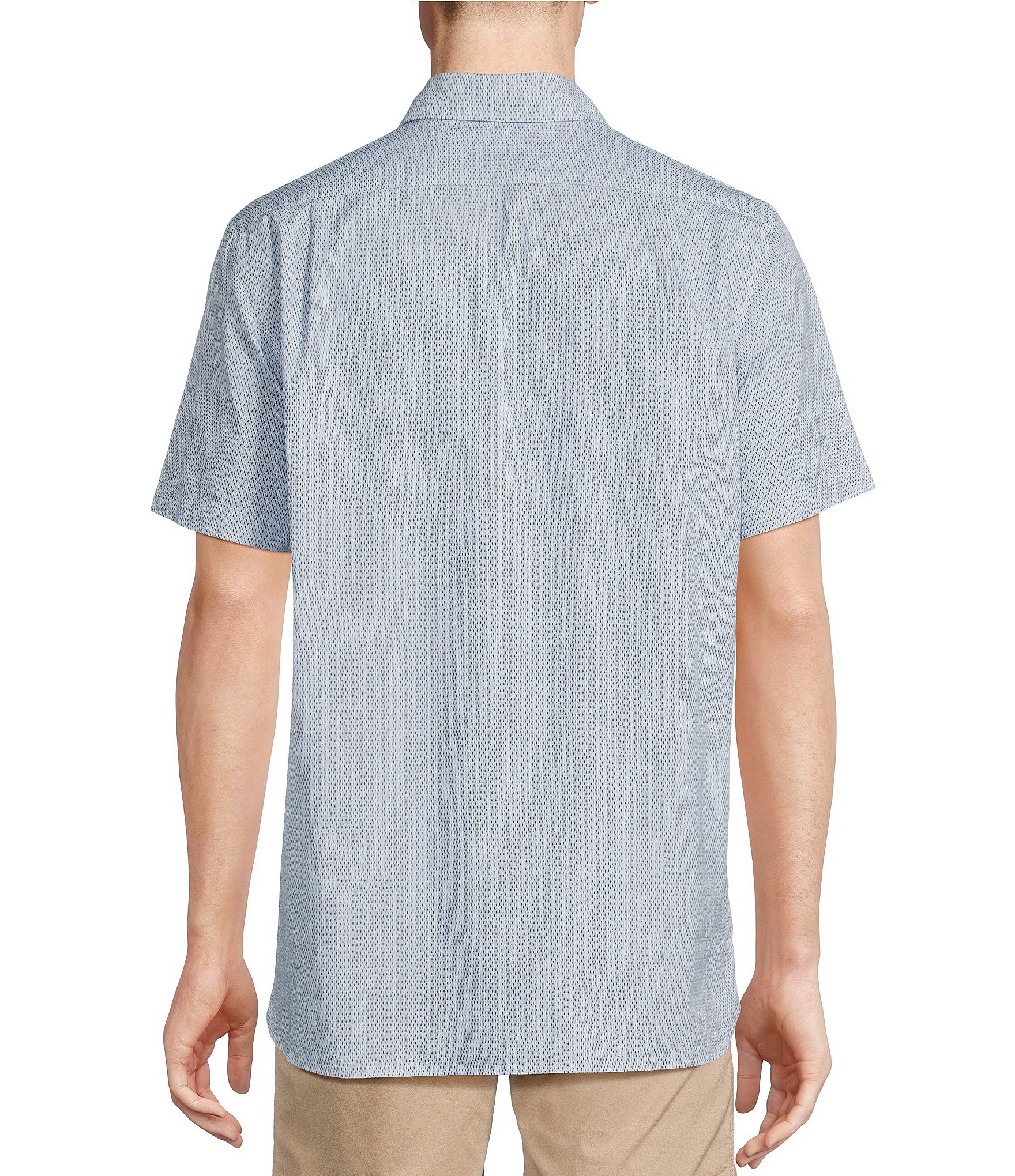 Cremieux Blue Label Slub Poplin Print Short Sleeve Woven Shirt