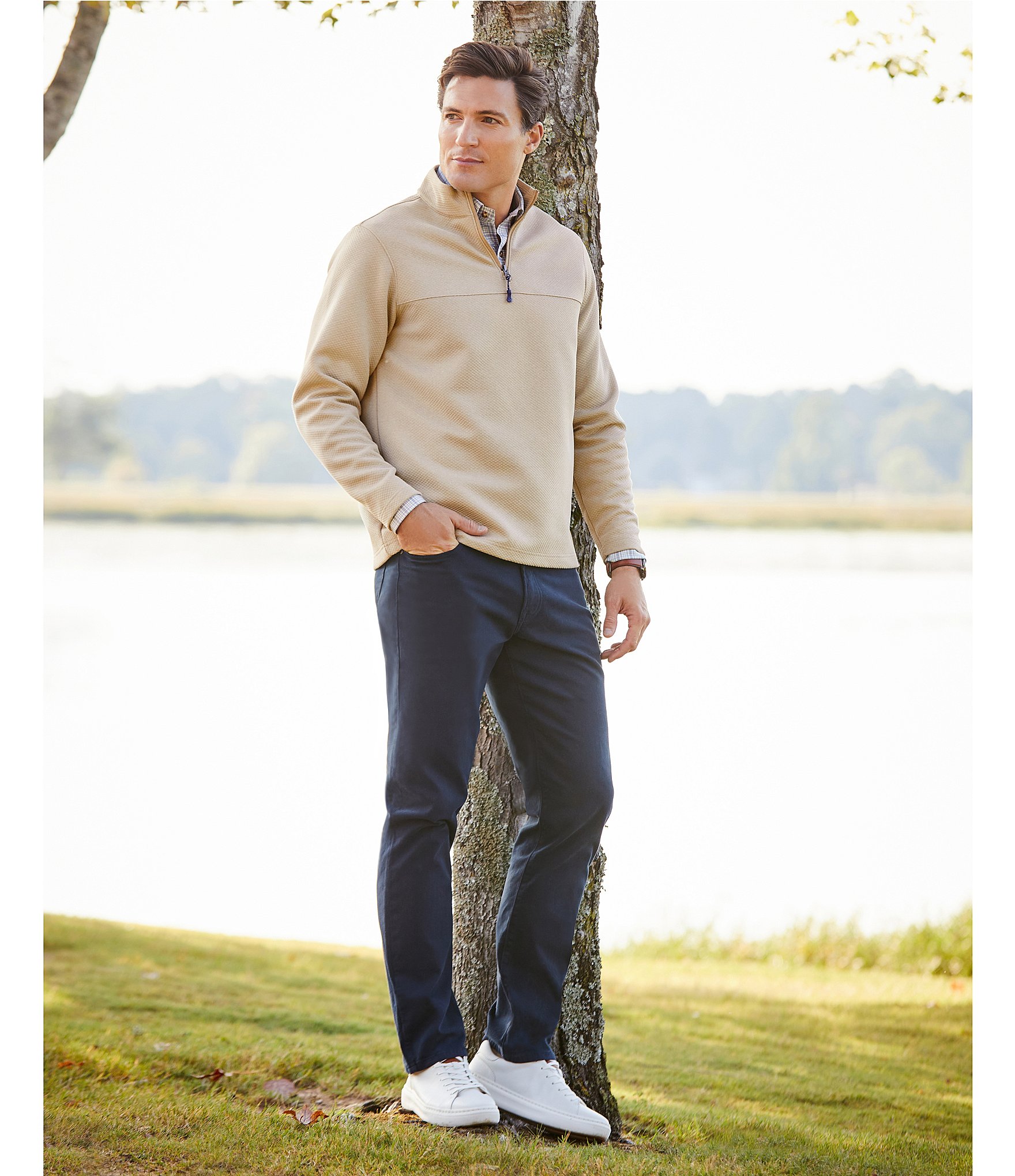 Cremieux Blue Label CMX 5-Pocket Tailored-Fit Sateen Stretch Pants