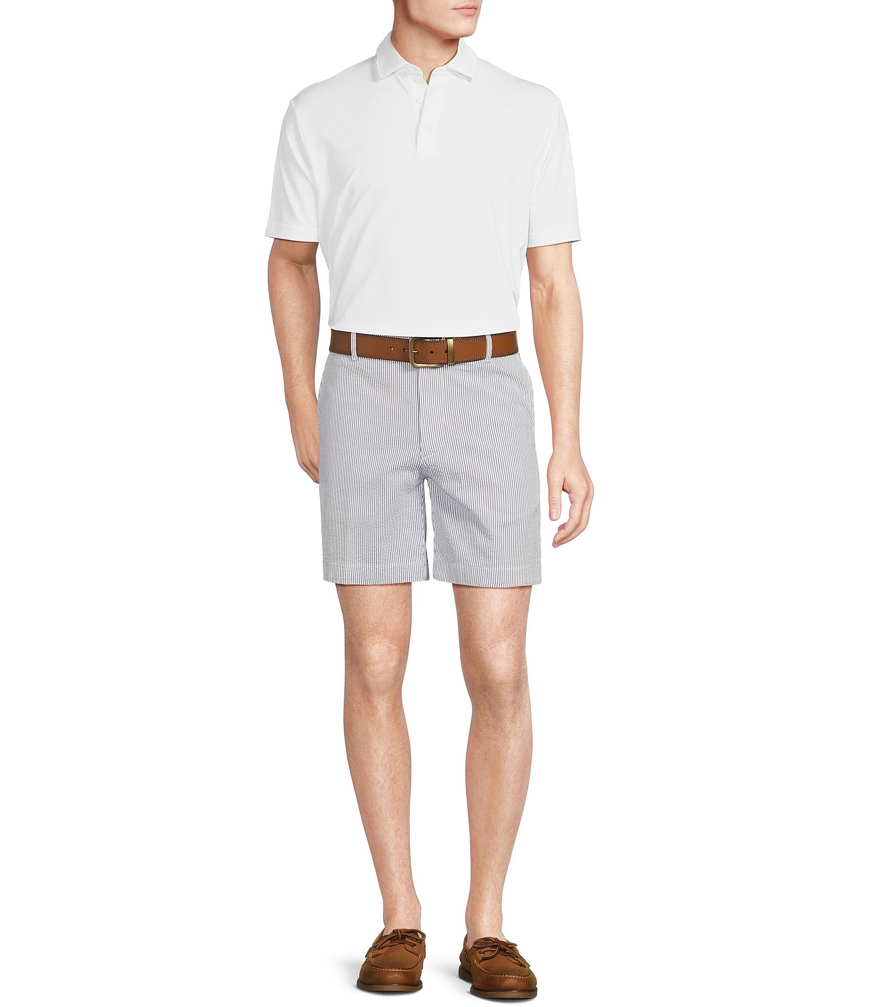 Cremieux Blue Label Soho Tailored Fit Striped Seersucker 7#double; Inseam Shorts