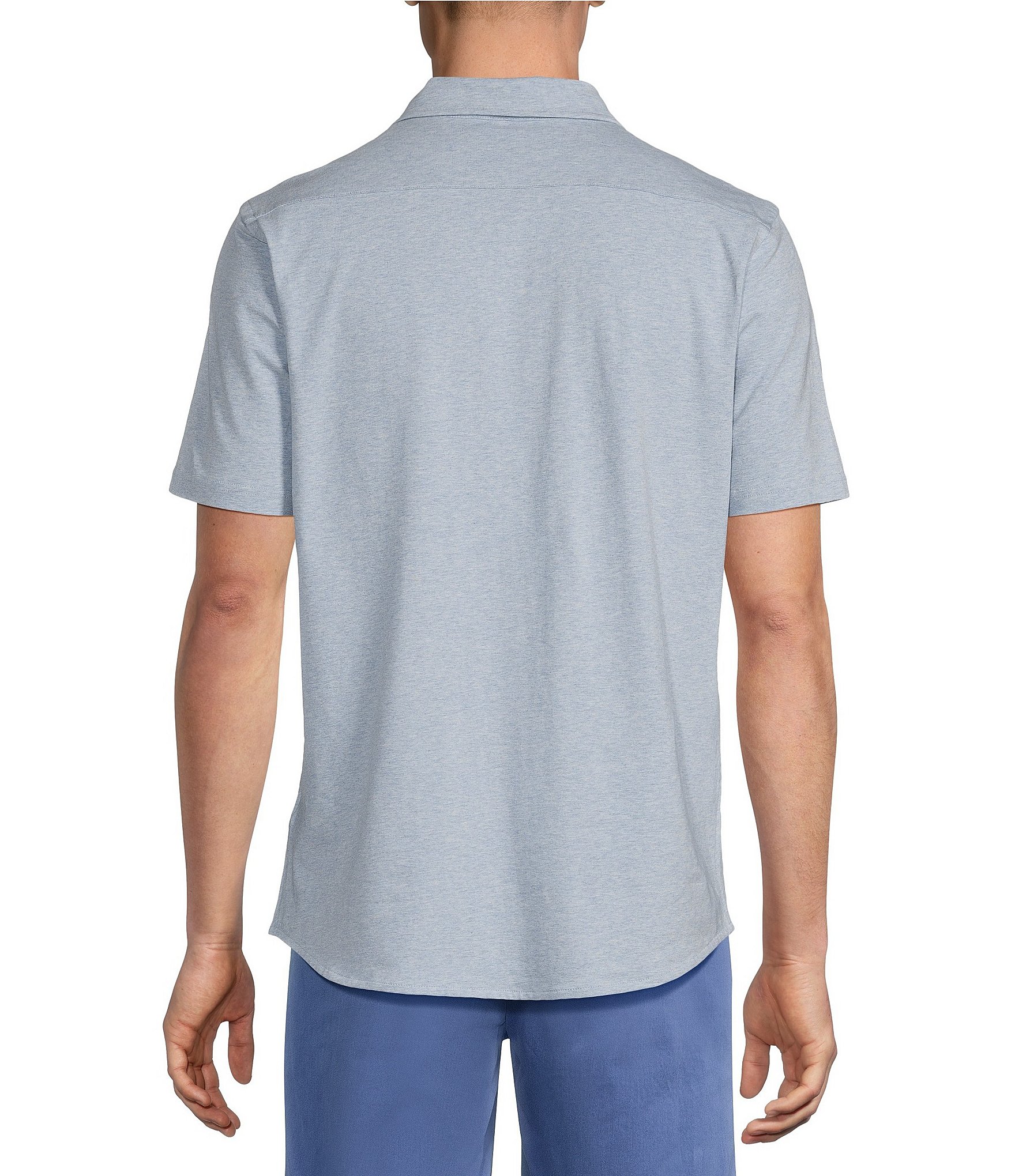 Cremieux Blue Label Solid Coat Front Short Sleeve Shirt