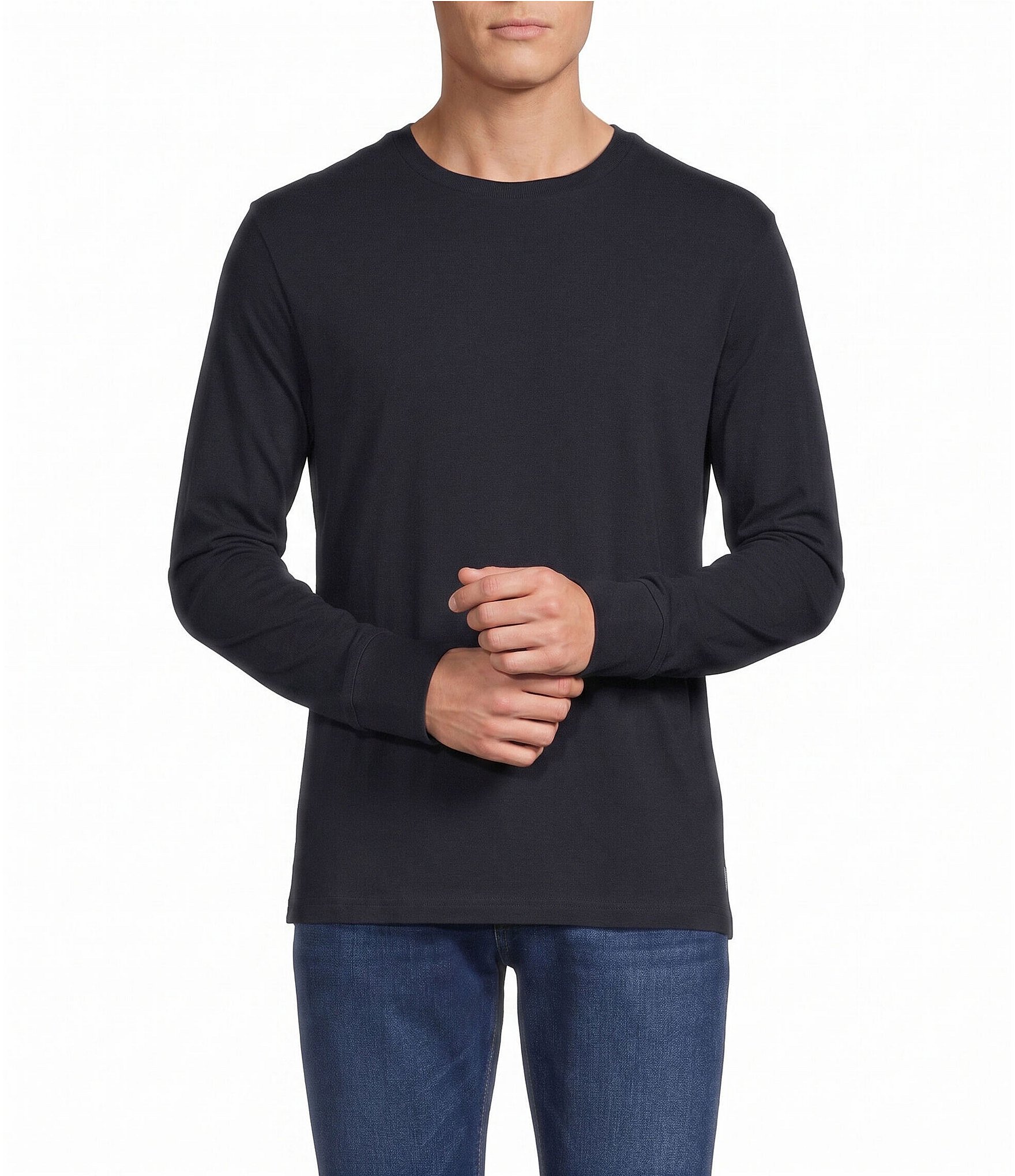 Cremieux Blue Label Solid Crew Long Sleeve T-Shirt