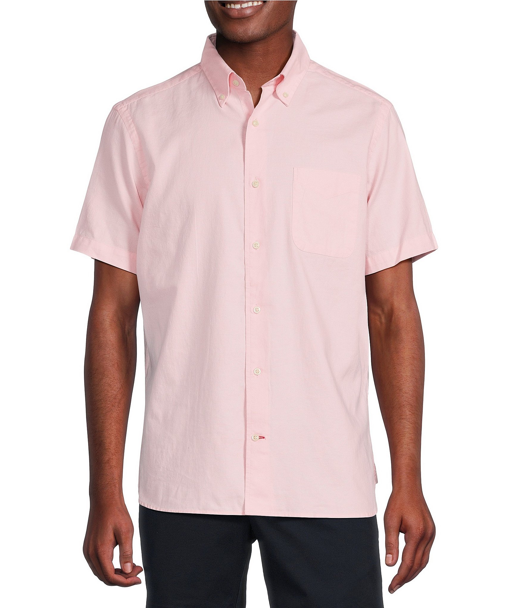 Cremieux Blue Label Solid Light Weight Oxford Short Sleeve Woven Shirt