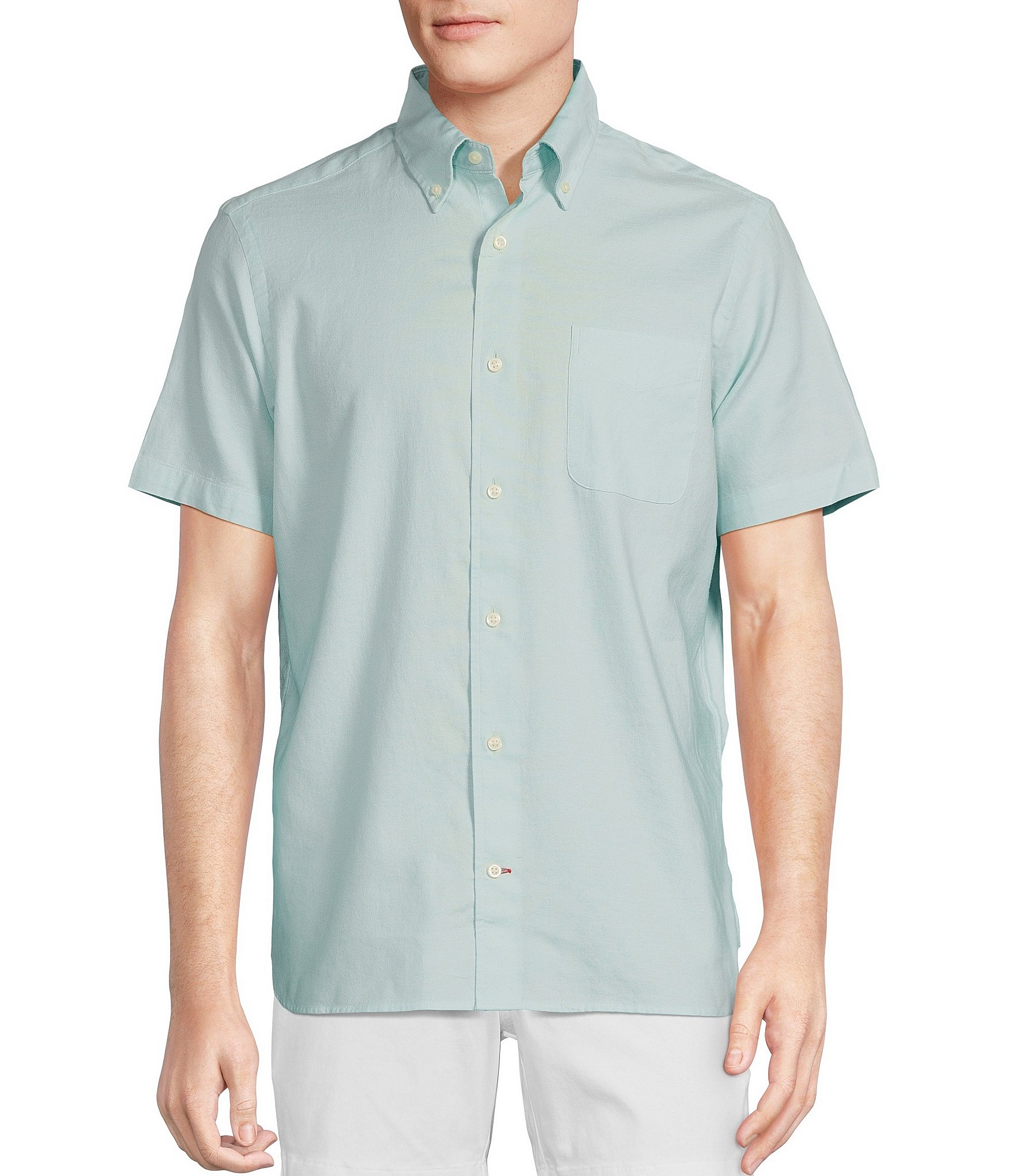 Cremieux Blue Label Solid Light Weight Oxford Short Sleeve Woven Shirt