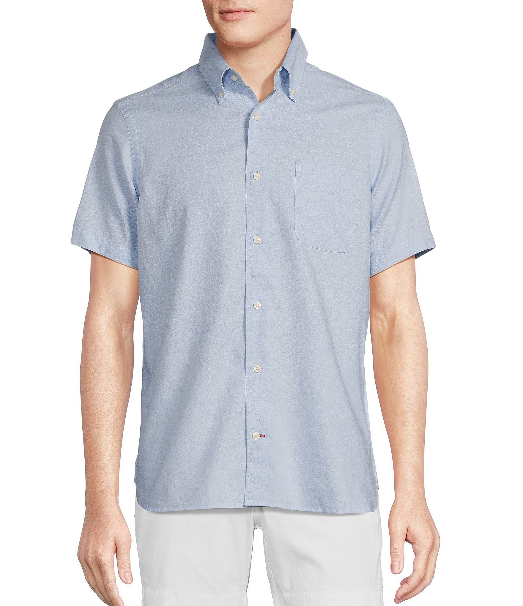 Cremieux Blue Label Solid Light Weight Oxford Short Sleeve Woven Shirt ...