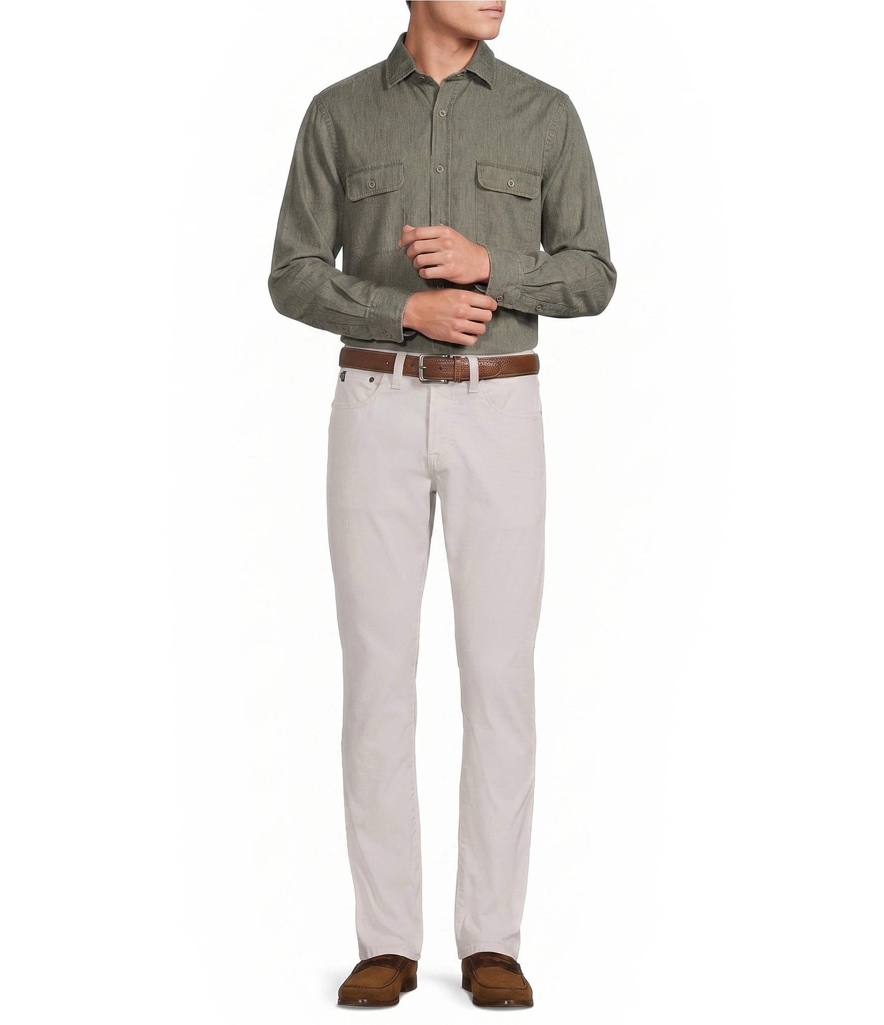 Cremieux Blue Label Solid Long Sleeve Woven Shirt