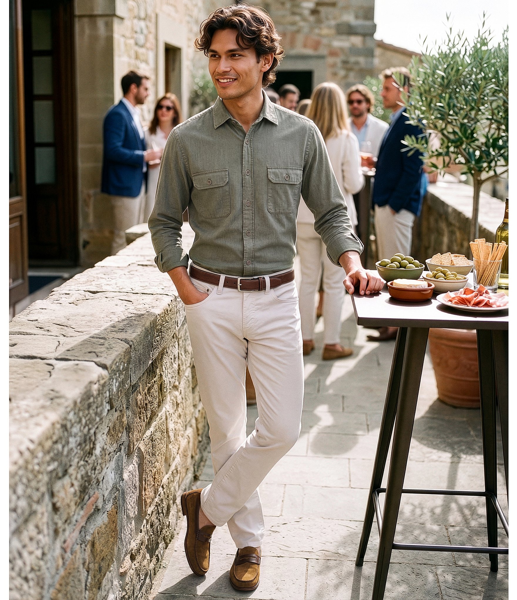 Cremieux Blue Label Solid Long Sleeve Woven Shirt
