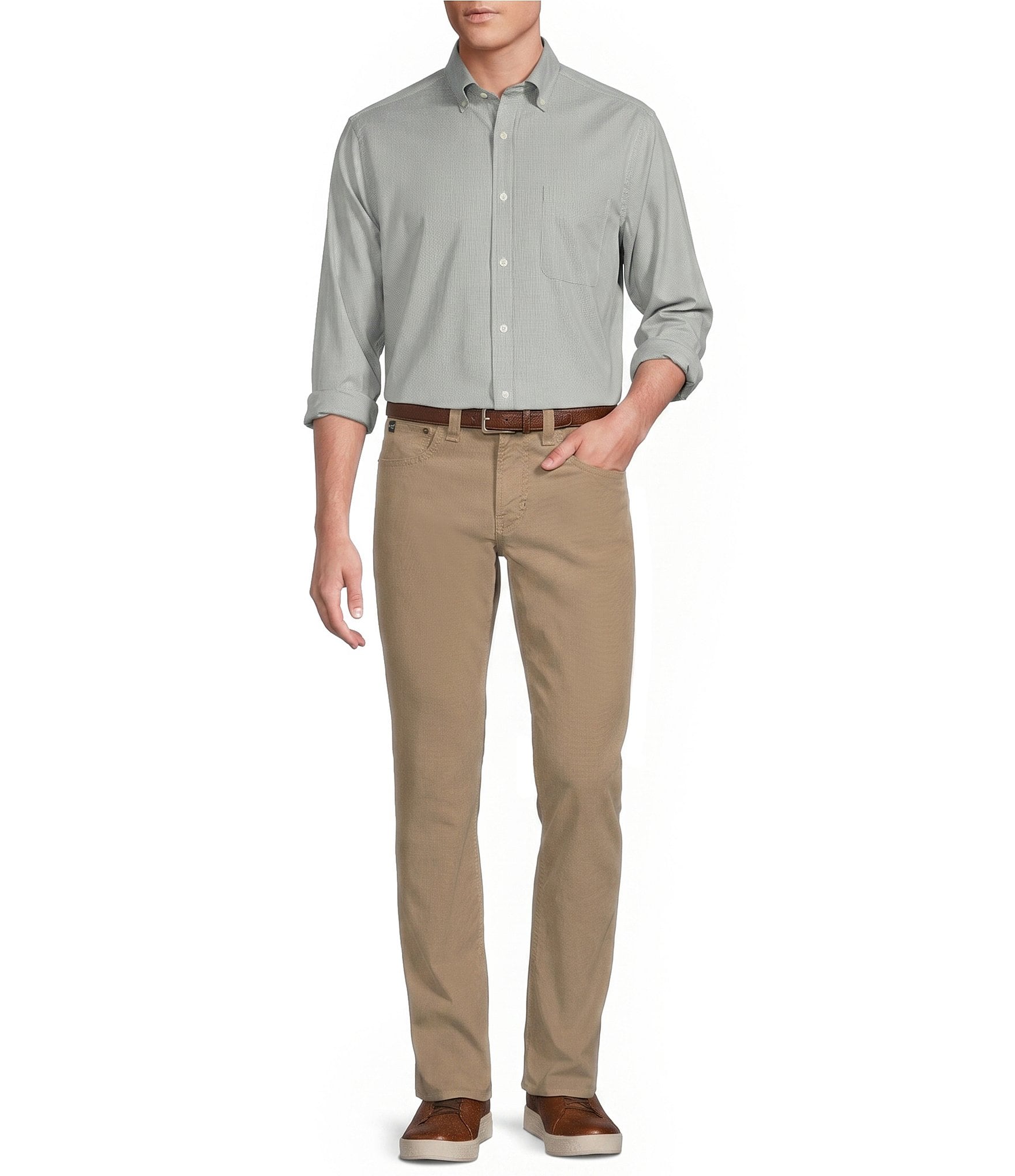 Cremieux Blue Label Solid Long Sleeve Woven Shirt