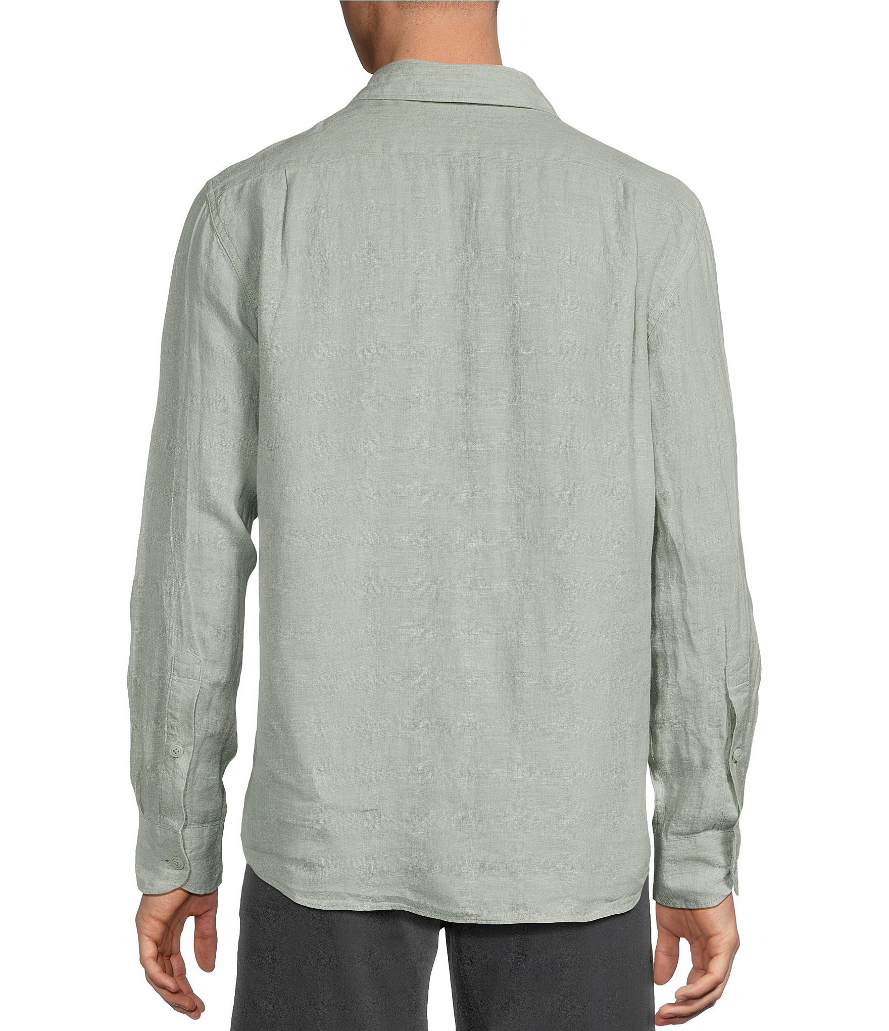 Cremieux Blue Label St. Barts Solid Linen Long Sleeve Woven Shirt