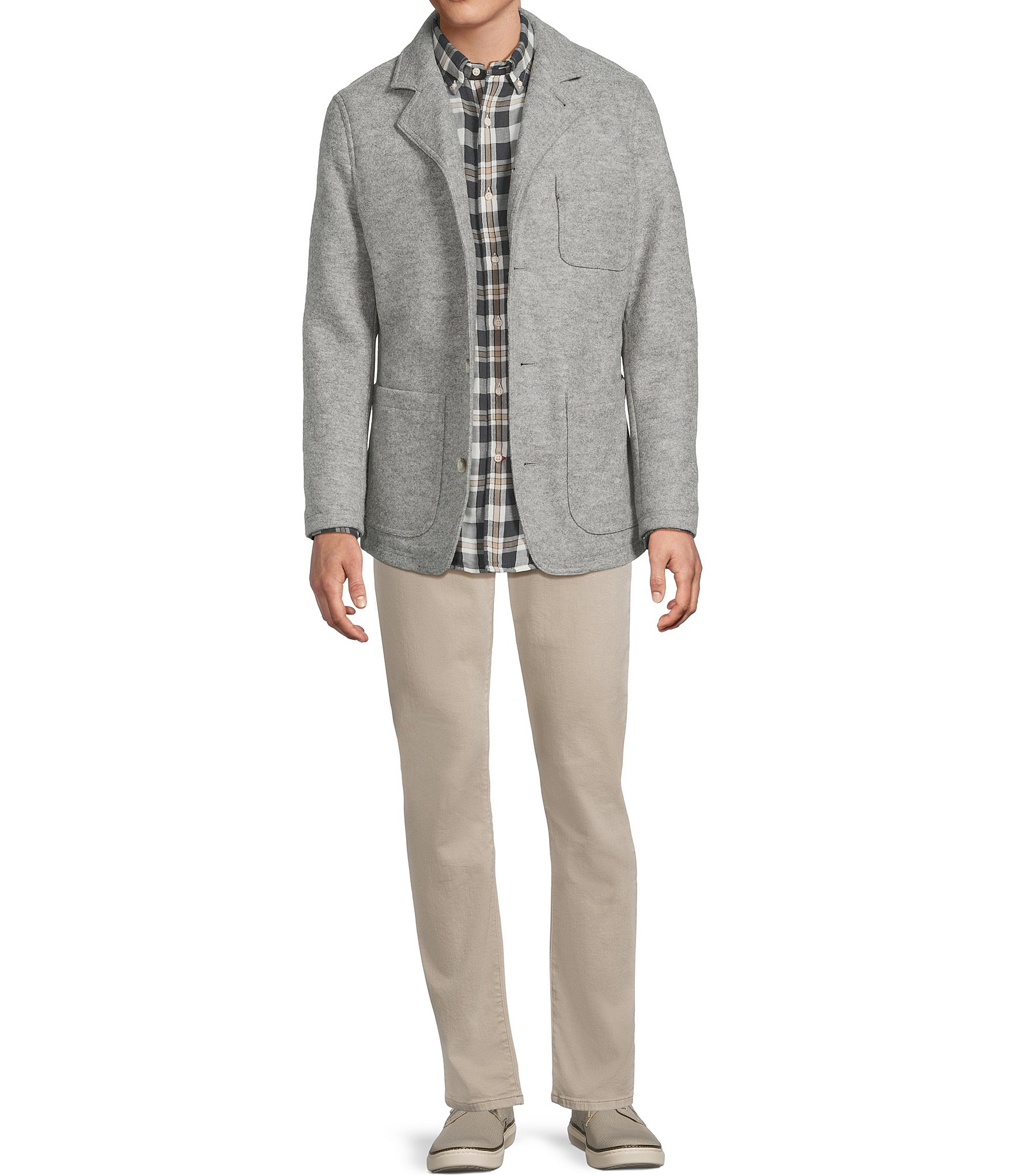 Cremieux Blue Label St. Moritz Collection Heathered Wool Chore Coat