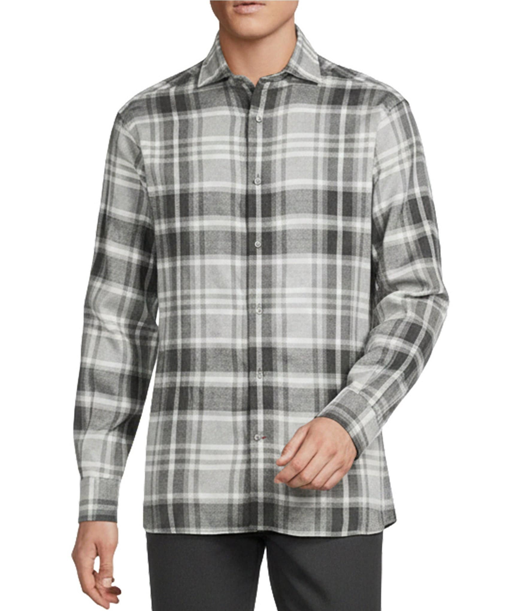 Cremieux Blue Label St. Moritz Collection Plaid Long Sleeve Woven Shirt