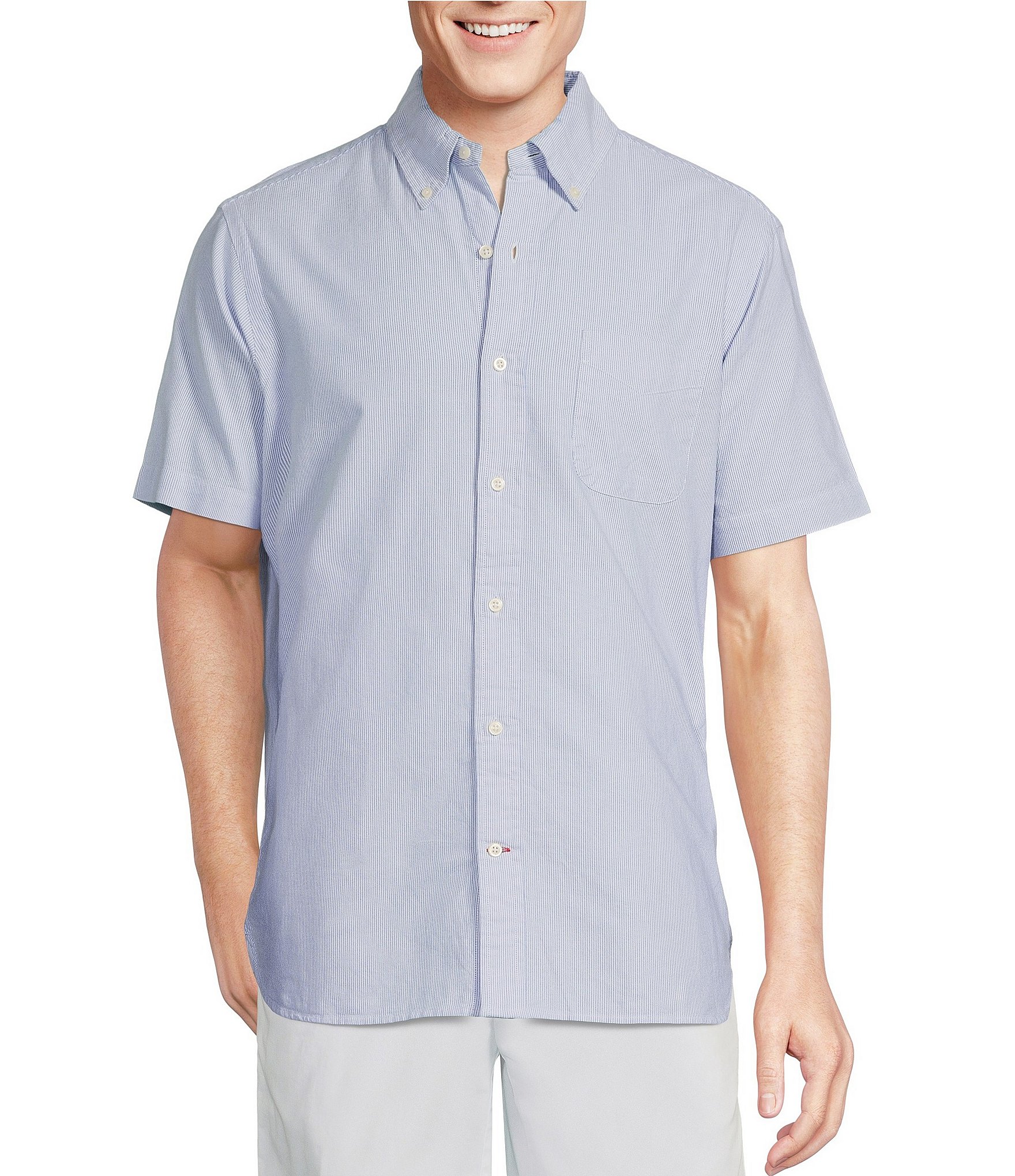 Cremieux Blue Label Striped Oxford Short-Sleeve Woven Shirt | Dillard's