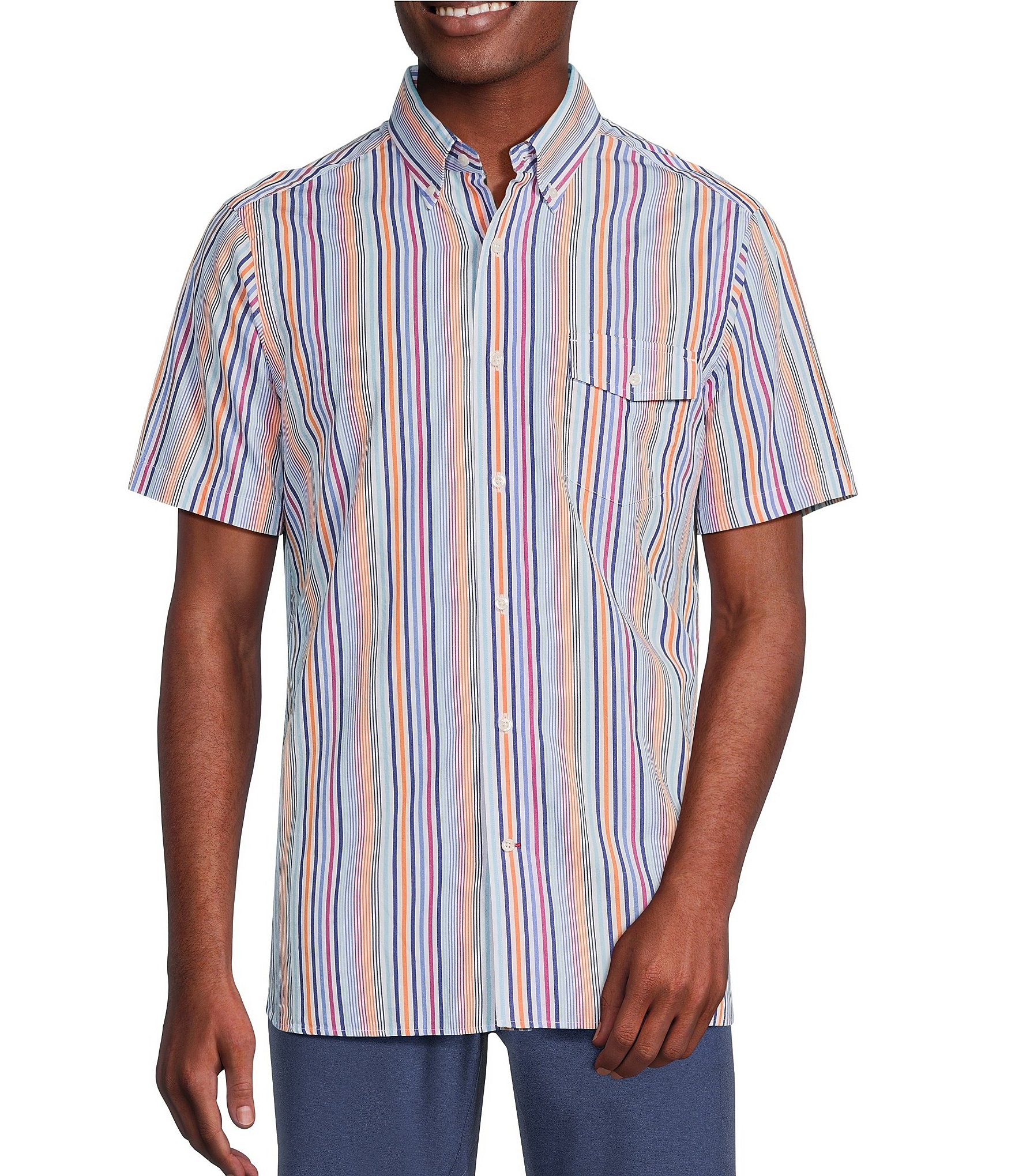 Cremieux Blue Label Stripes of St. Tropez Collection Short Sleeve ...