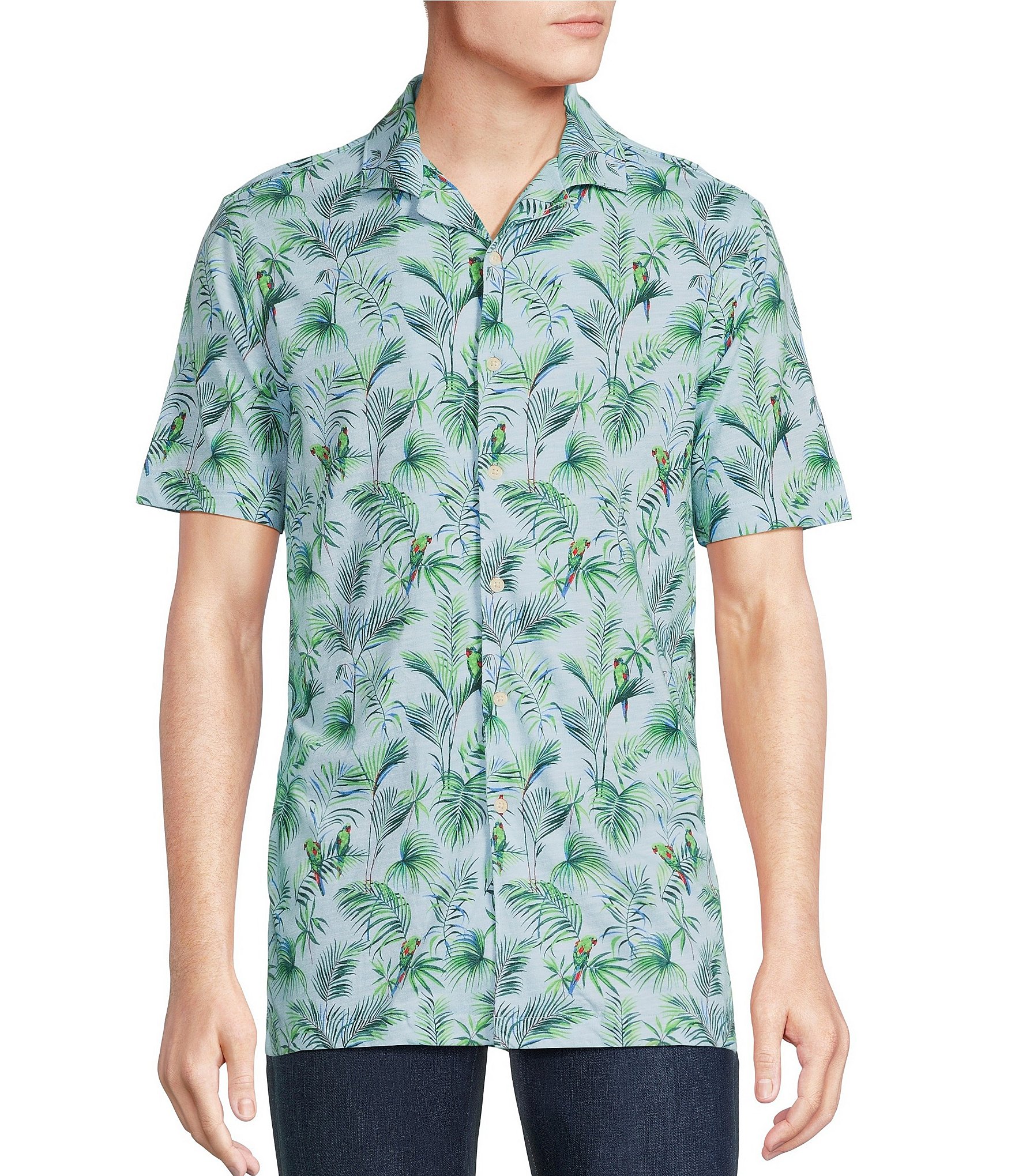 Cremieux Blue Label Tahiti Collection Tropical Bird Print Jersey Short ...