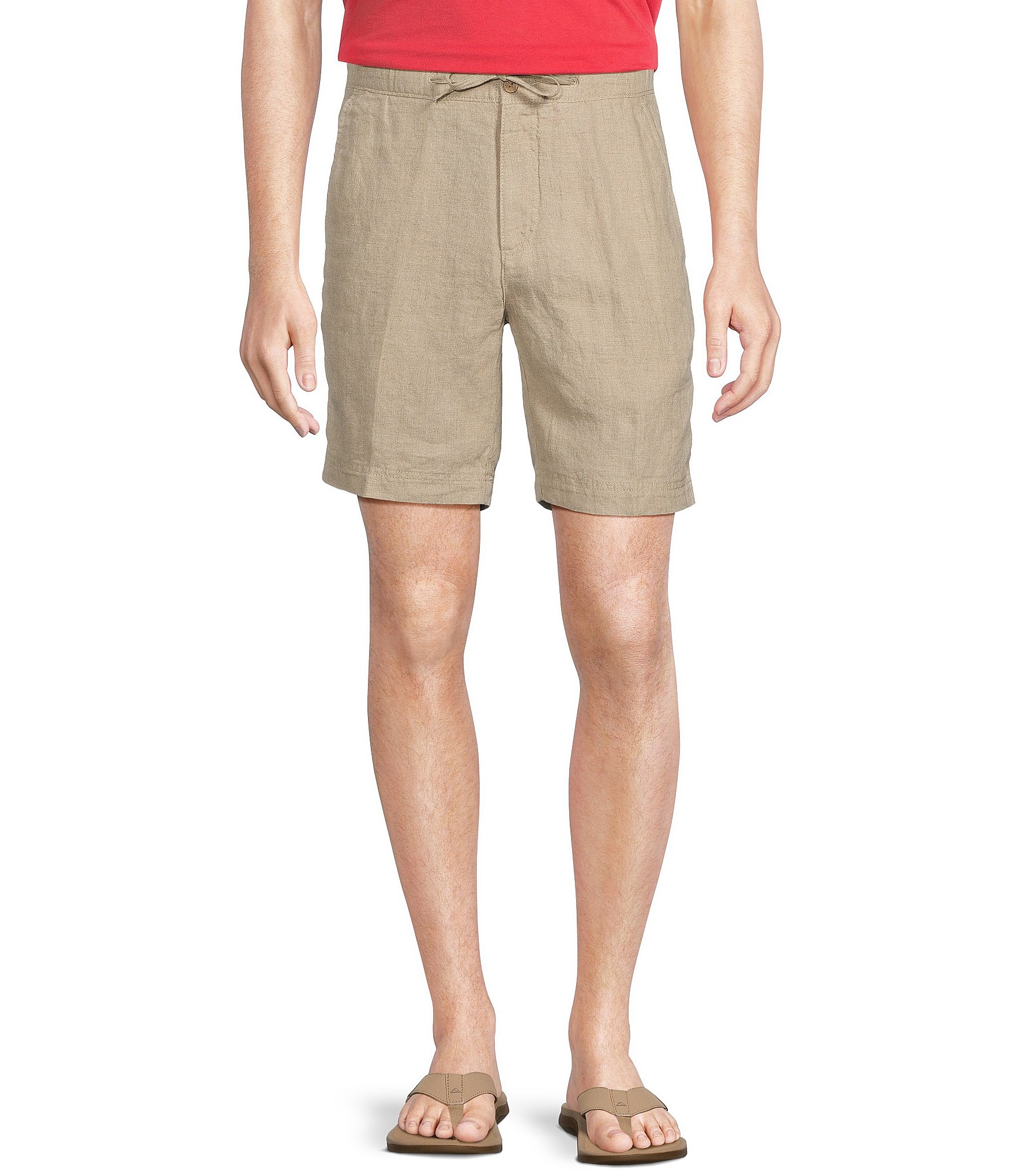 Cremieux Blue Label Tahiti Collection Undyed Linen-Cotton 8#double; Inseam Jogger Shorts