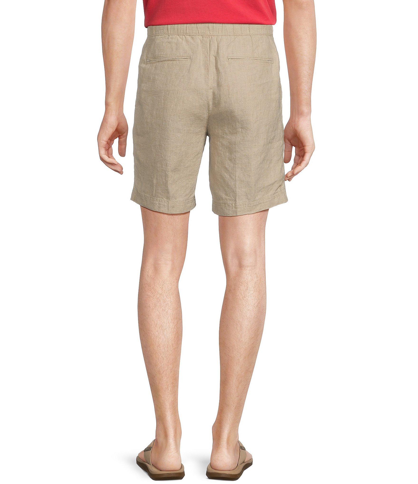 Cremieux Blue Label Tahiti Collection Undyed Linen-Cotton 8#double; Inseam Jogger Shorts