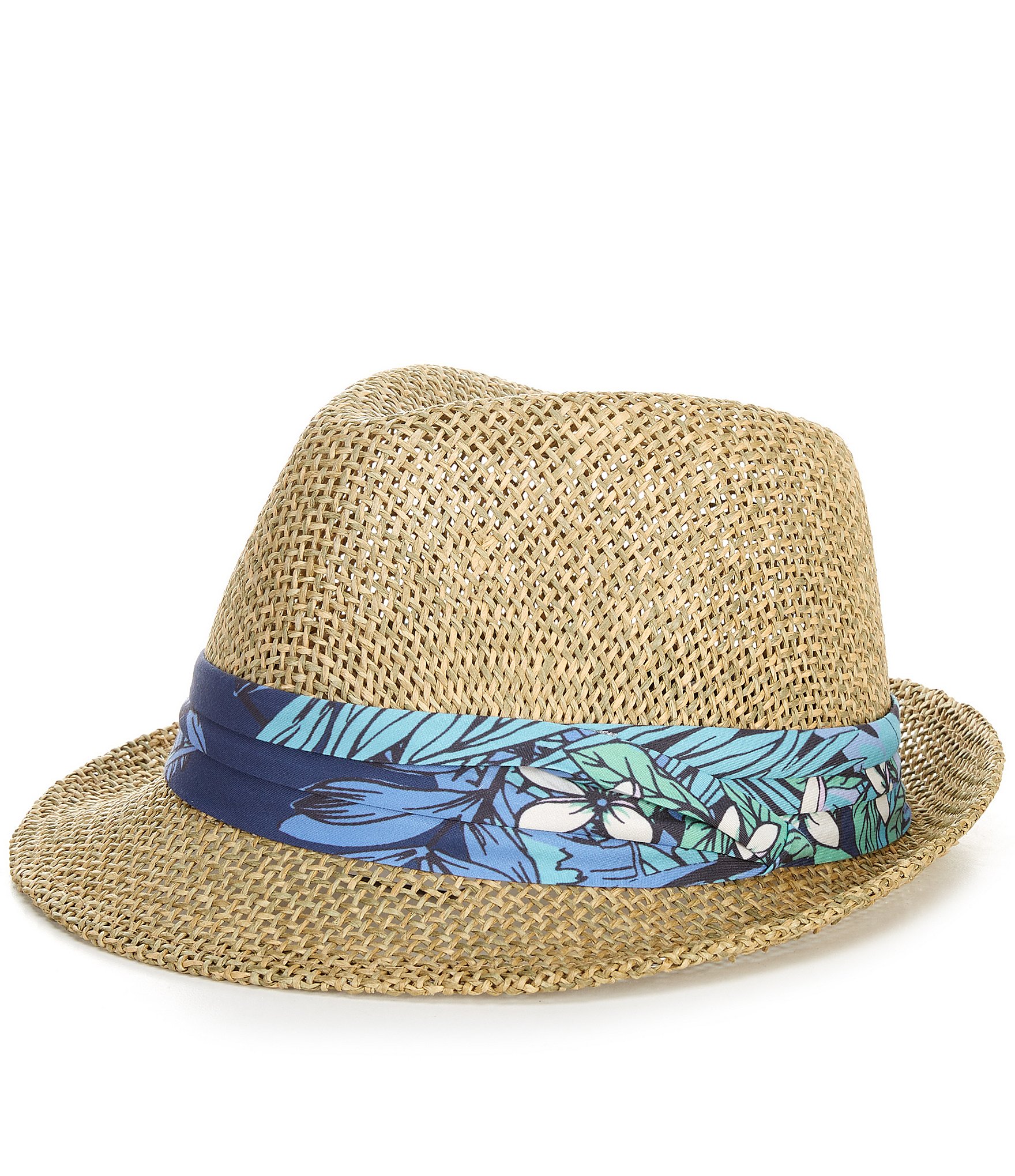 Cremieux Blue Label Tropical Printed Band Fedora Hat