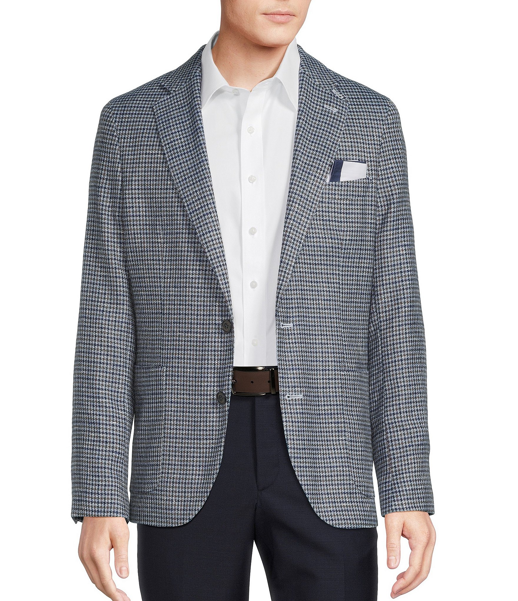 Cremieux Blue Label Wool Blend Check Blazer