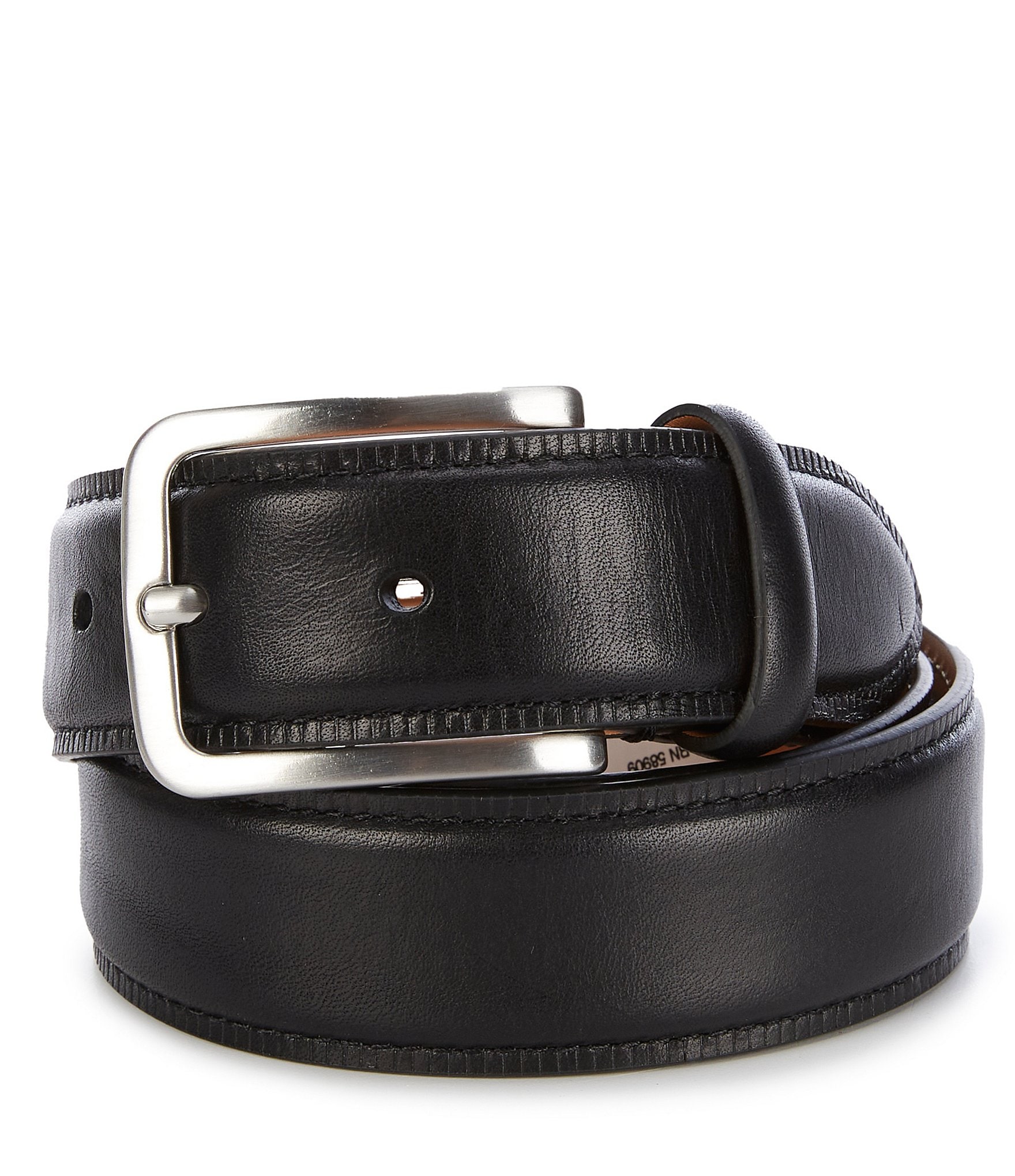 Antigua Leather Dress Belt in Black