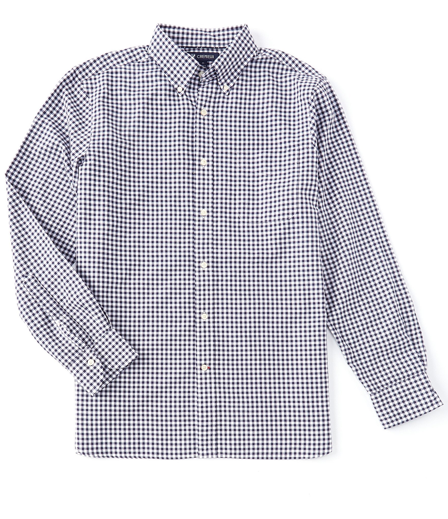 Cremieux Checked Oxford Dusty Navy Long-Sleeve Woven Shirt | Dillard's