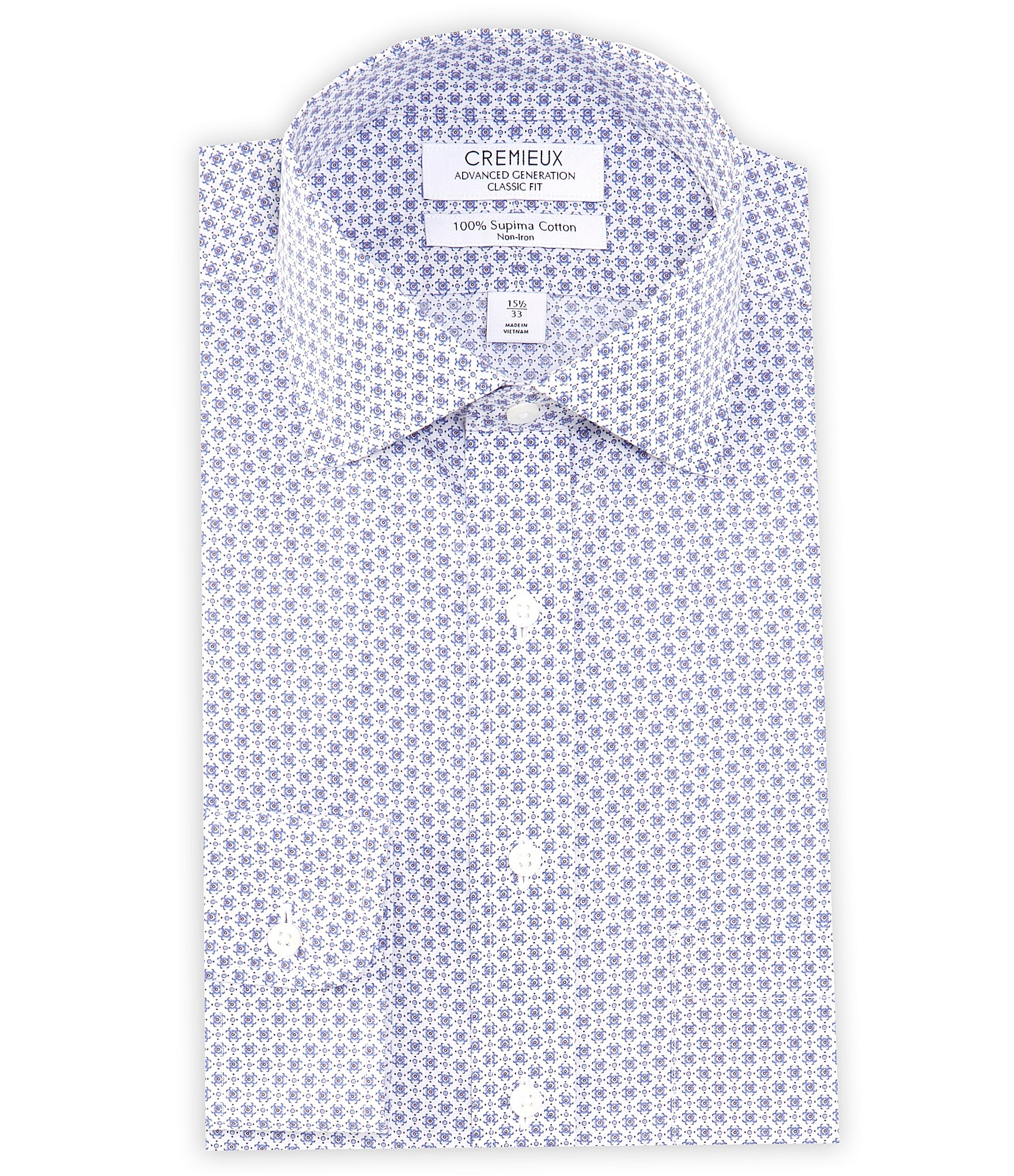 Cremieux Classic Fit Non Iron Spread Collar Printed Dress Shirt The Shops at Willow Bend