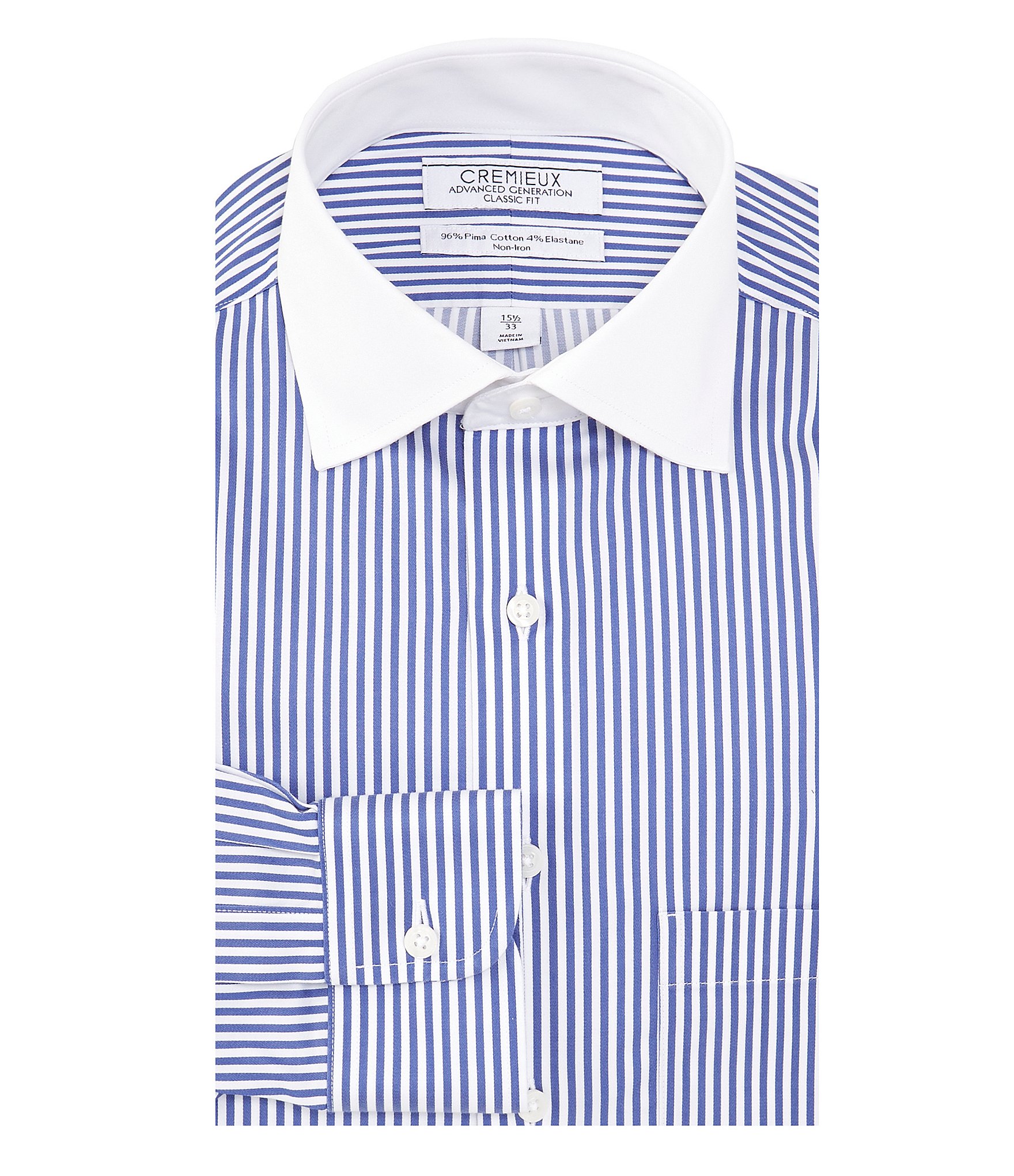 Cremieux Classic Fit Non Iron Spread Collar Striped Dress Shirt | Dillard's