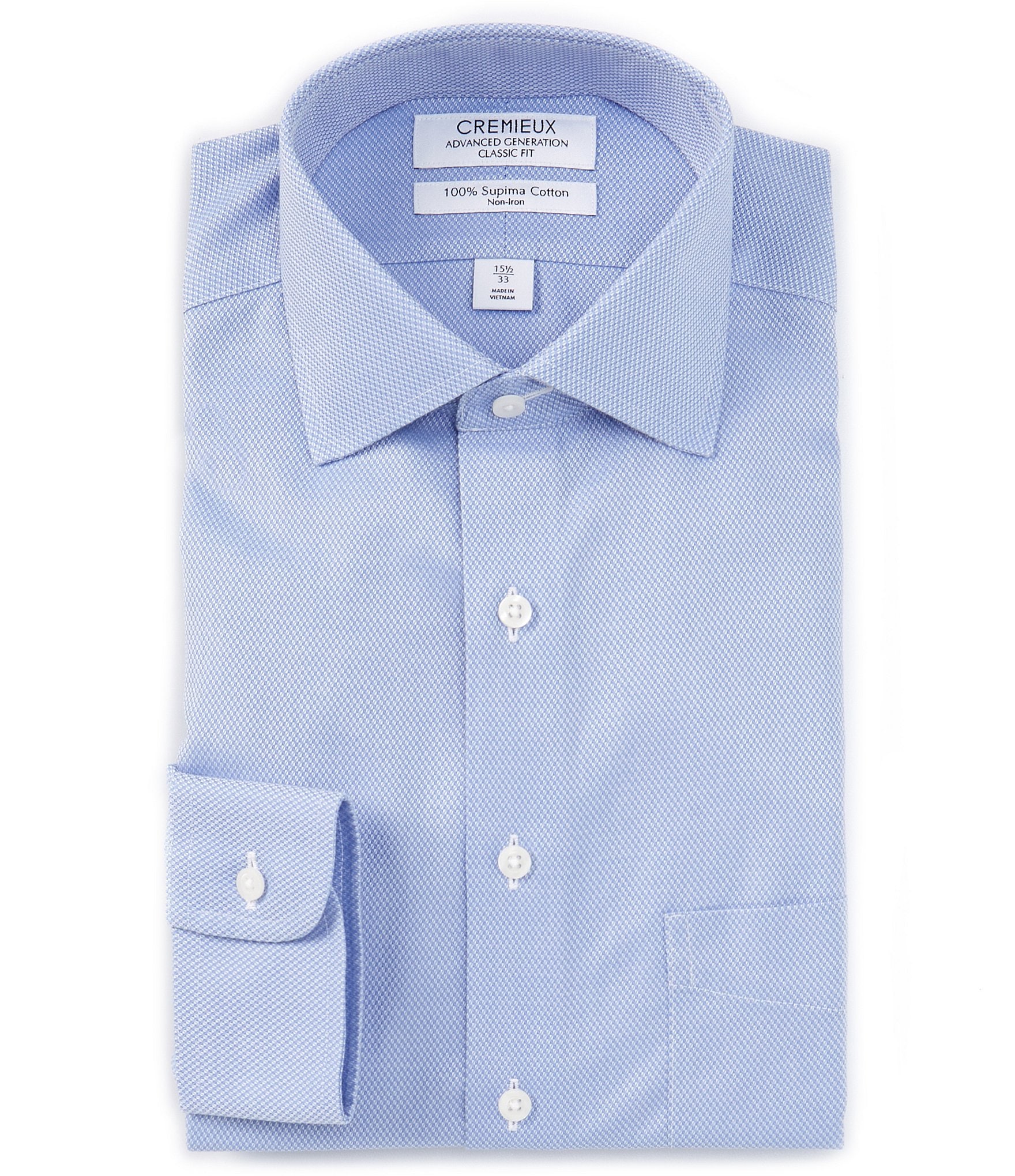 Cremieux Classic Fit Non-Iron Spread Collar Textured Solid Dress Shirt |  Dillard's