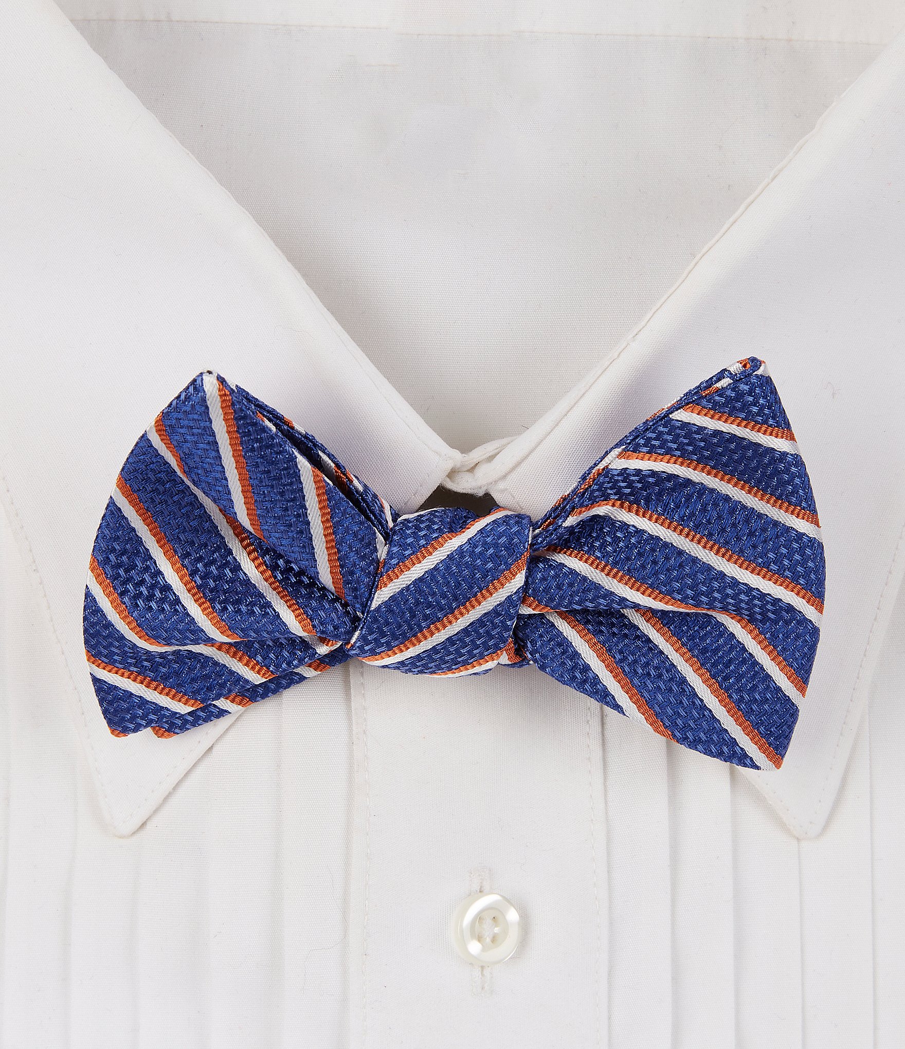 Cremieux Contrast Double Stripe Woven Silk Bow Tie