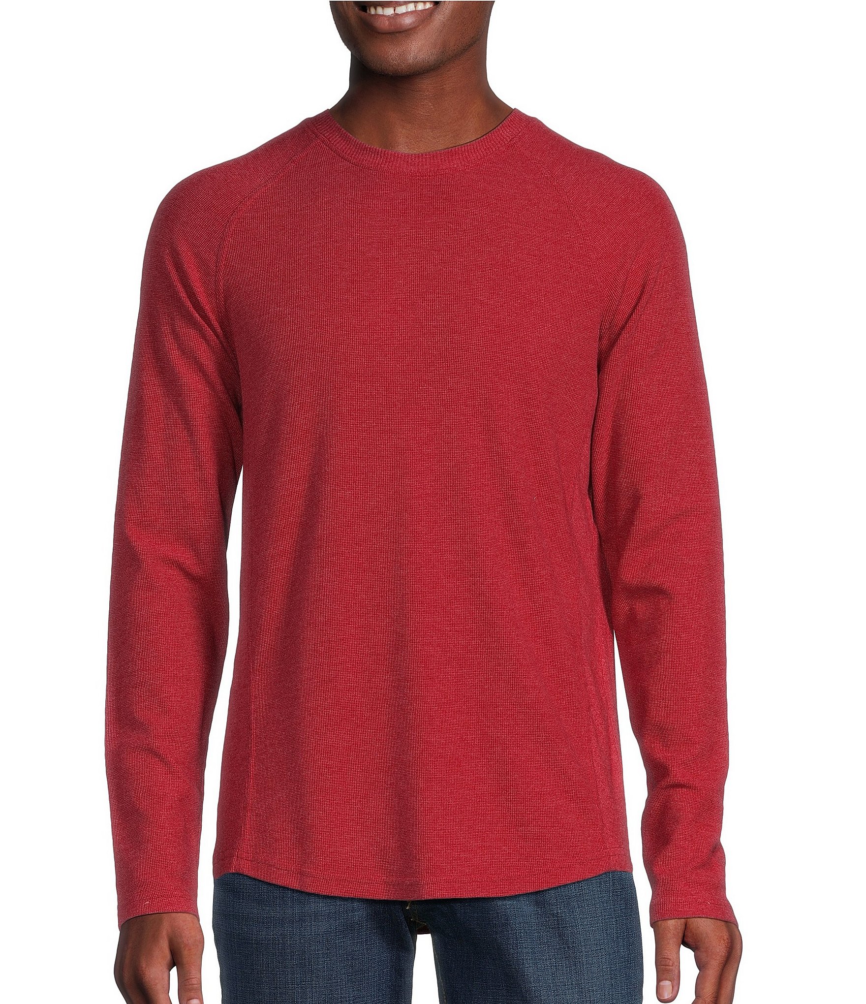 Premium Denim Raglan Long-Sleeve Waffle Knit T-Shirt | Dillard's