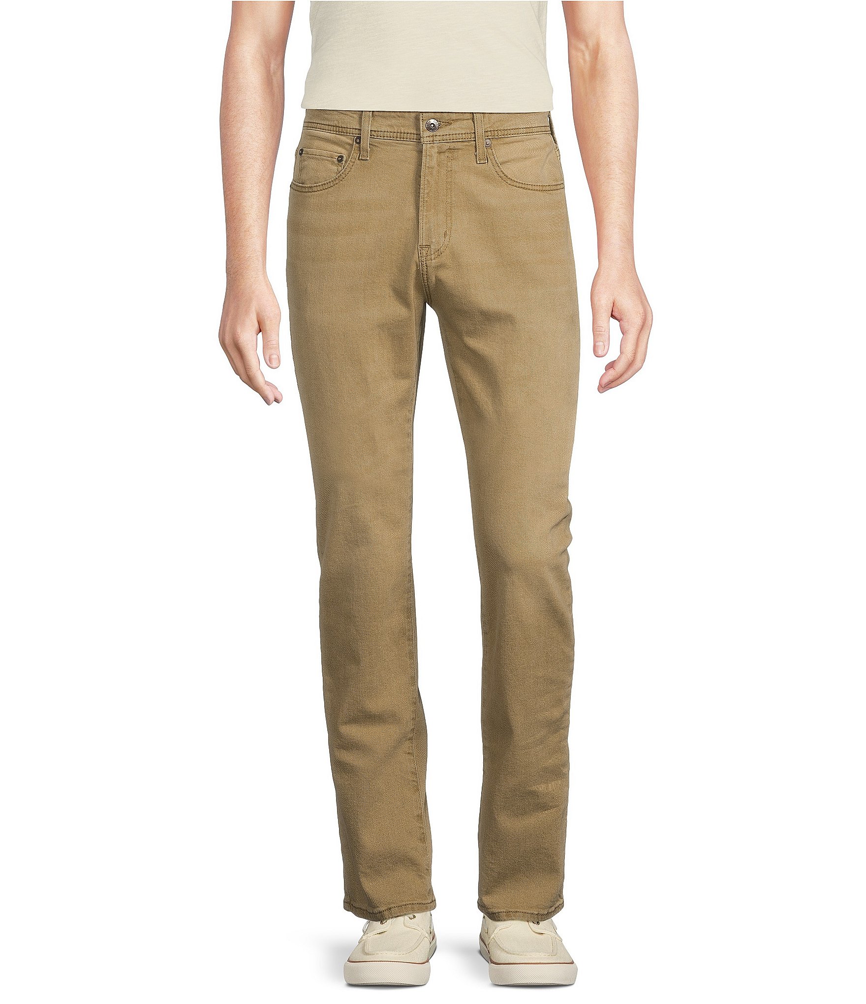 Premium Denim Relaxed Straight Fit Khaki Jeans | Dillard's