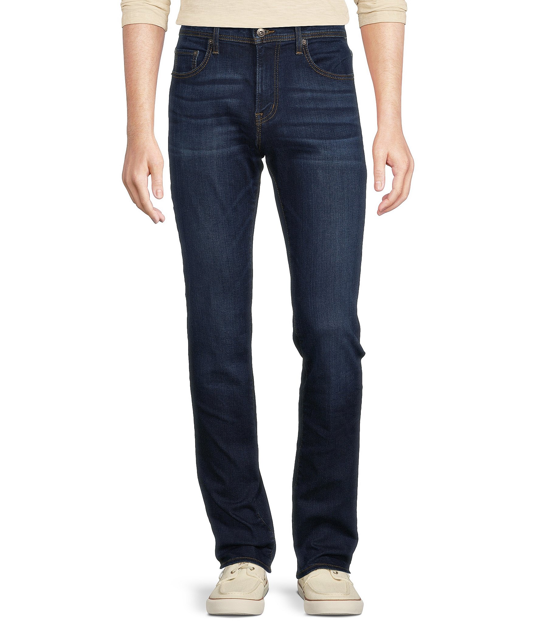 Premium Denim Straight Fit Stretch Blue Jeans | Dillard's