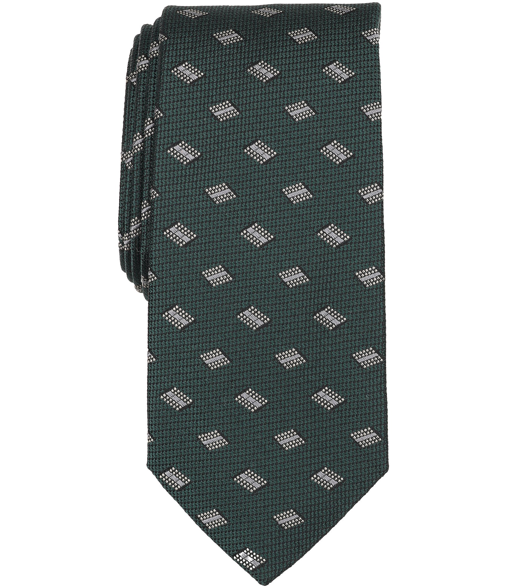 Cremieux Diamond Stripe Medallion Traditional Silk Tie