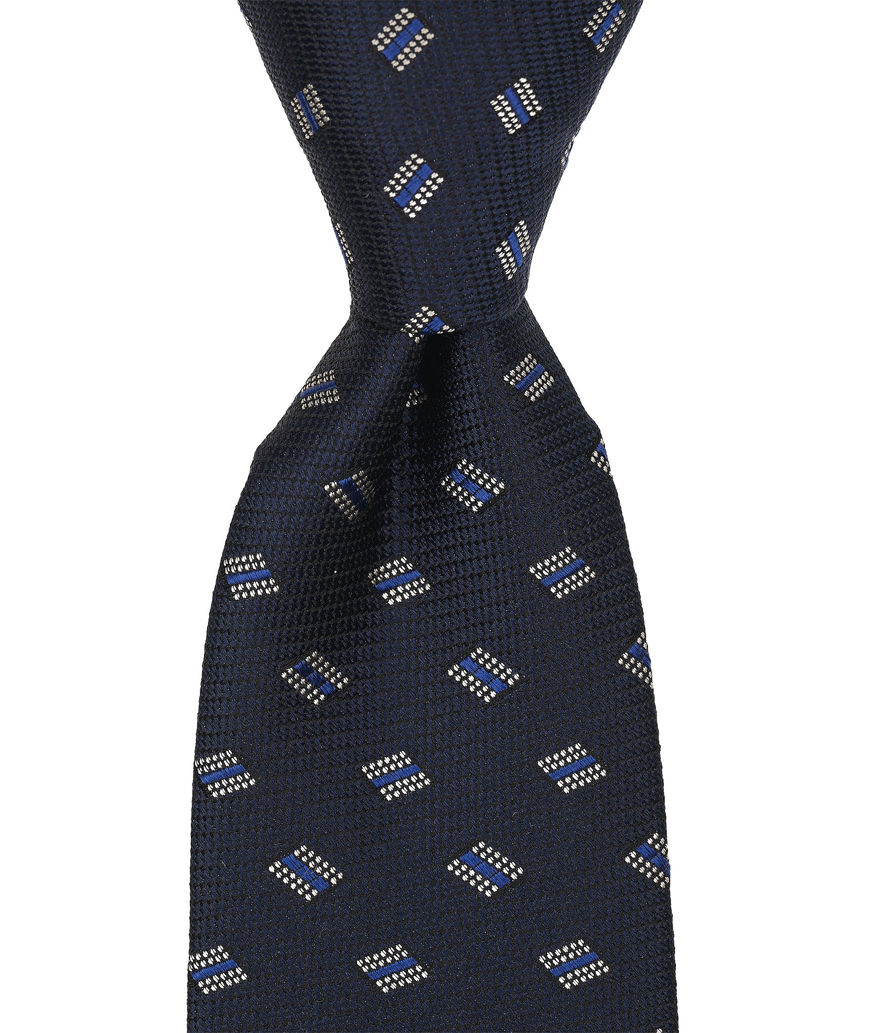 Cremieux Diamond Stripe Medallion Traditional Silk Tie