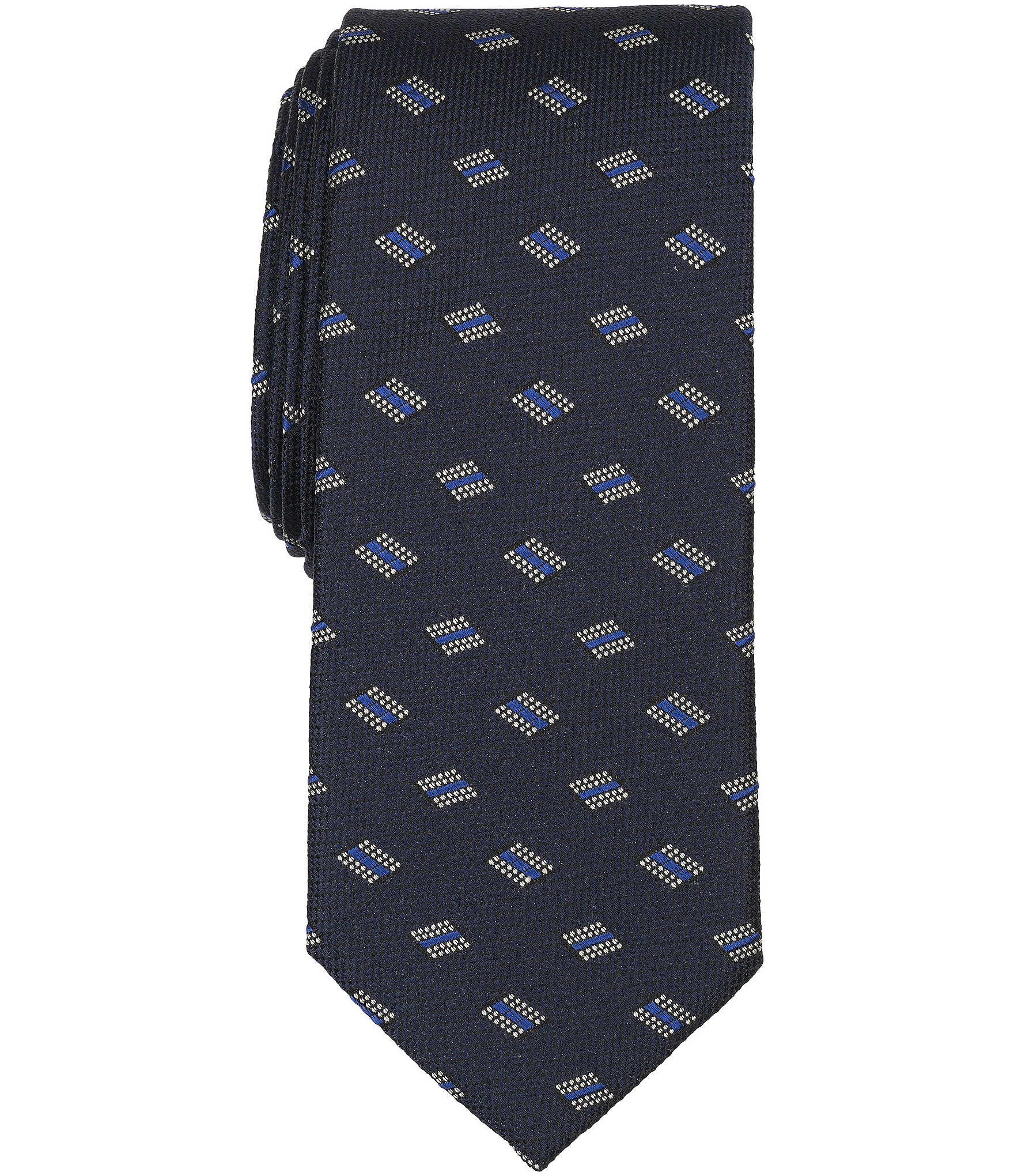 Cremieux Diamond Stripe Medallion Traditional Silk Tie