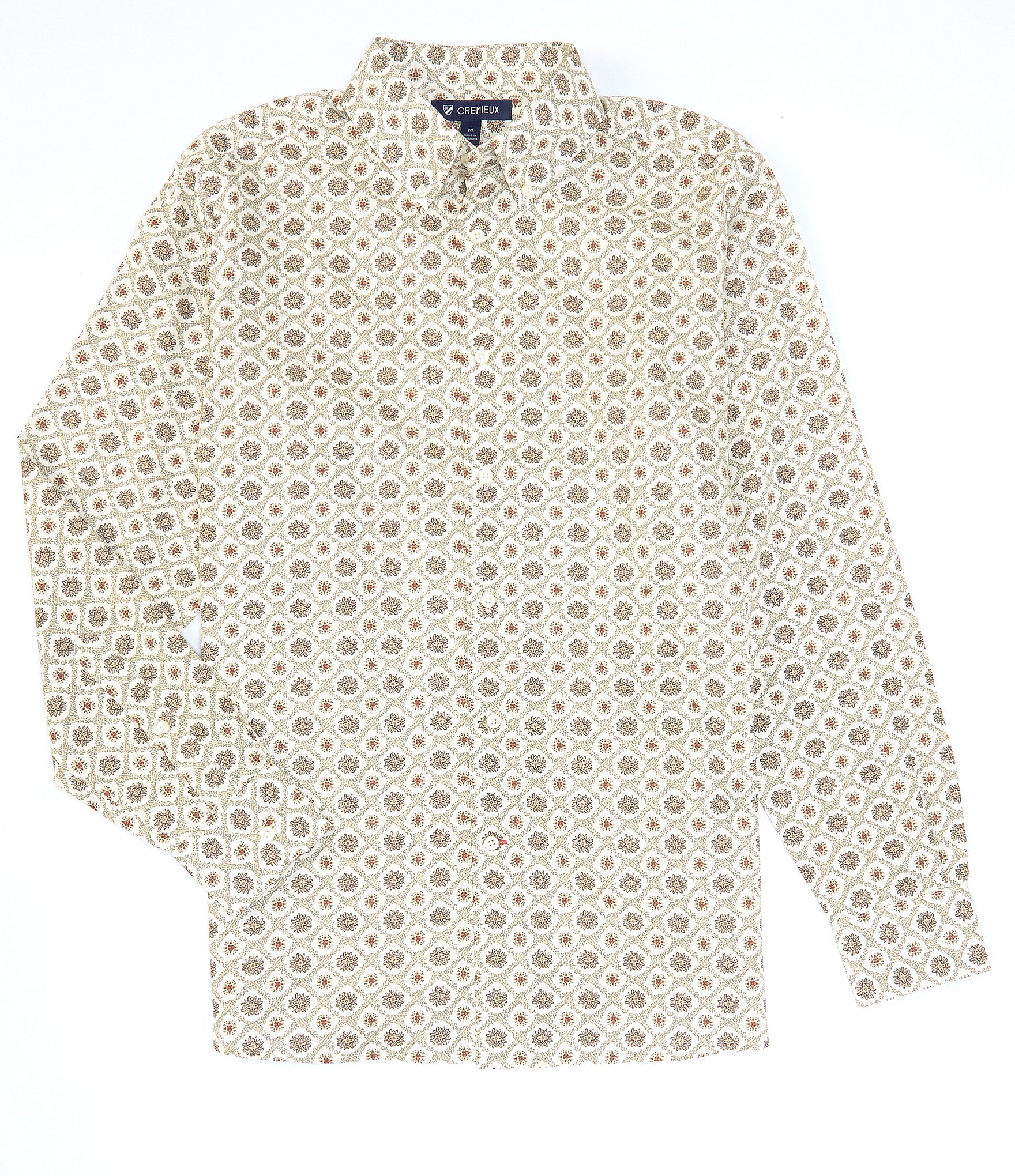 Cremieux Floral Cream Long-Sleeve Woven Shirt | Dillard's