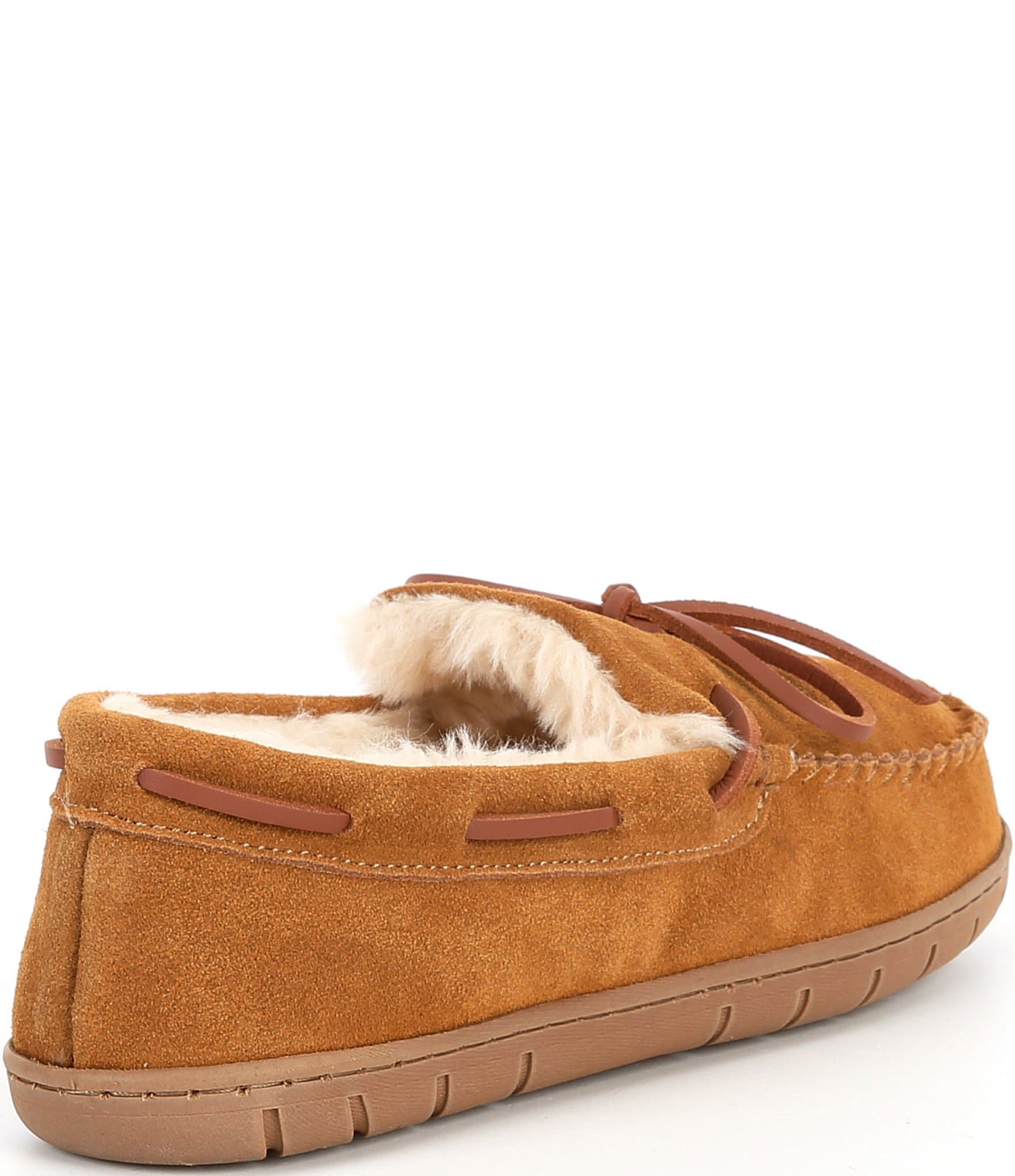 Cremieux Genuine Suede Laced-Moccasin Slippers