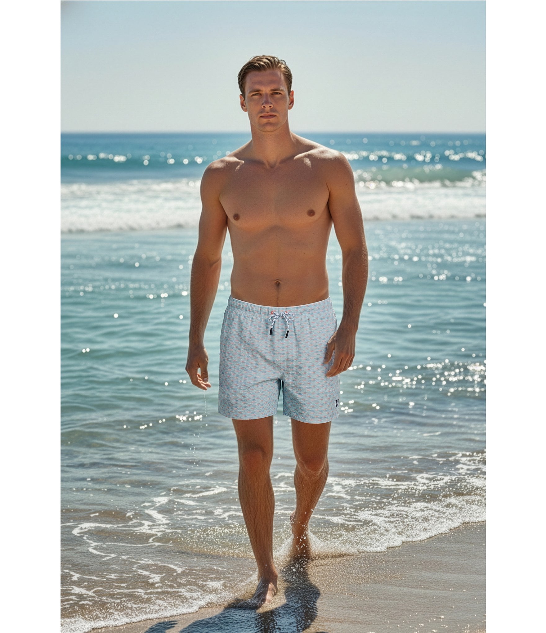Cremieux Geo Fish 6#double; Swim Trunks