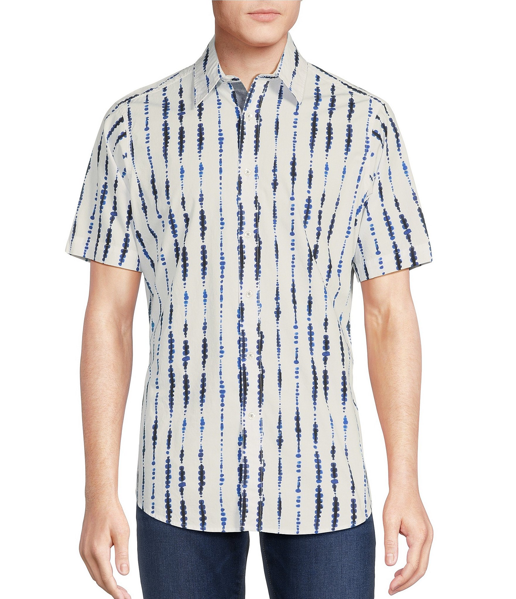 Cremieux Geometic Vertical Print Short Sleeve Shirt | Dillard's