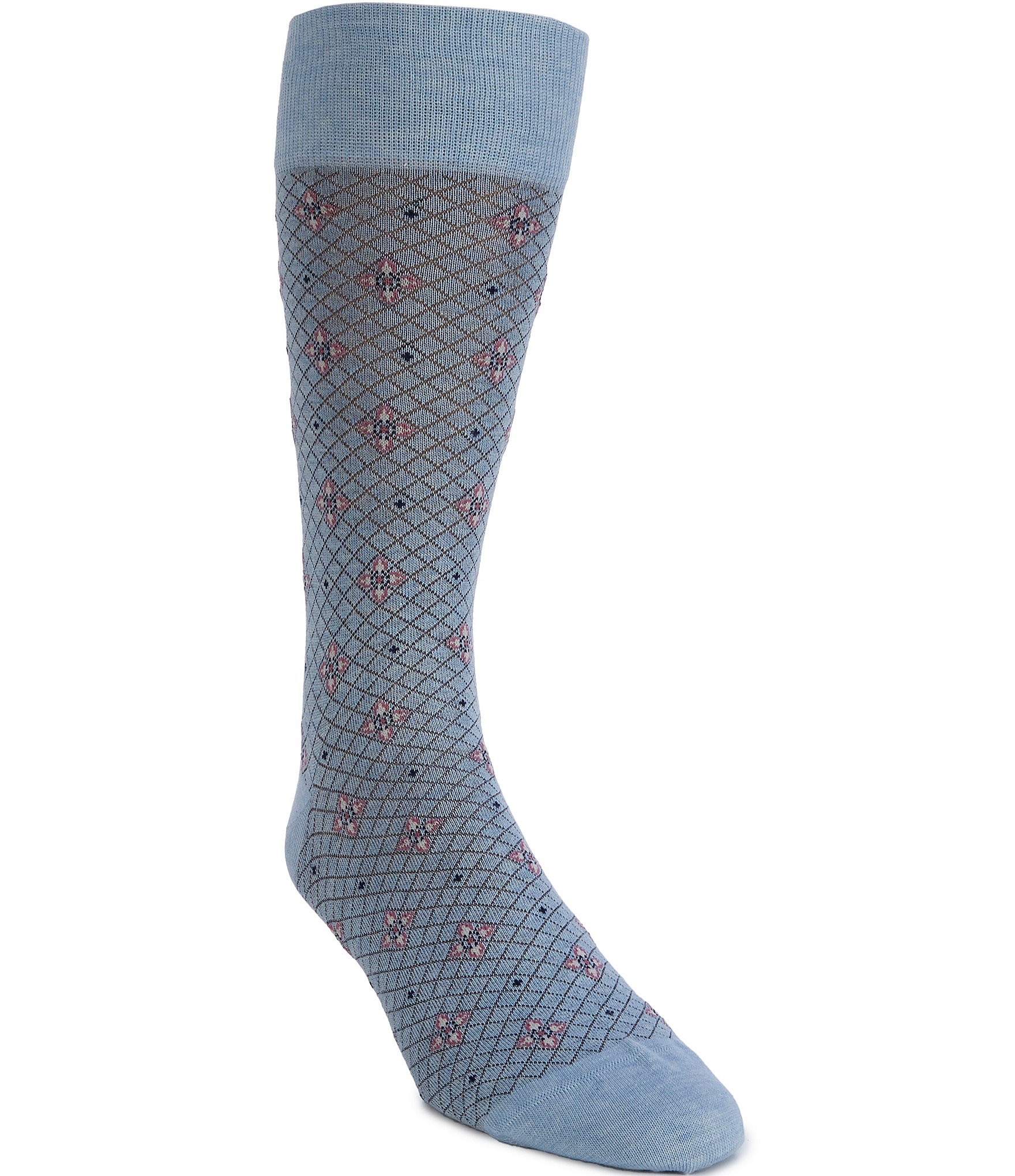 Cremieux Gridded Medallion Socks