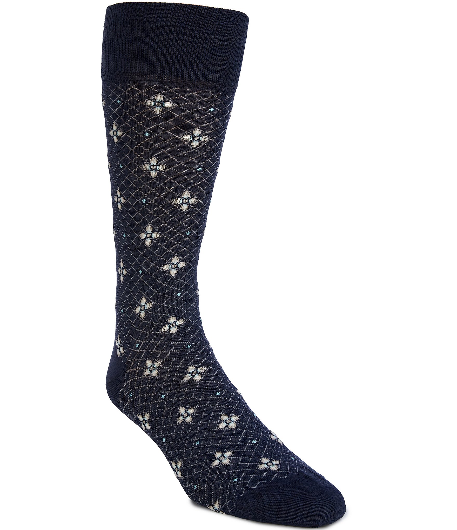 Cremieux Gridded Medallion Socks