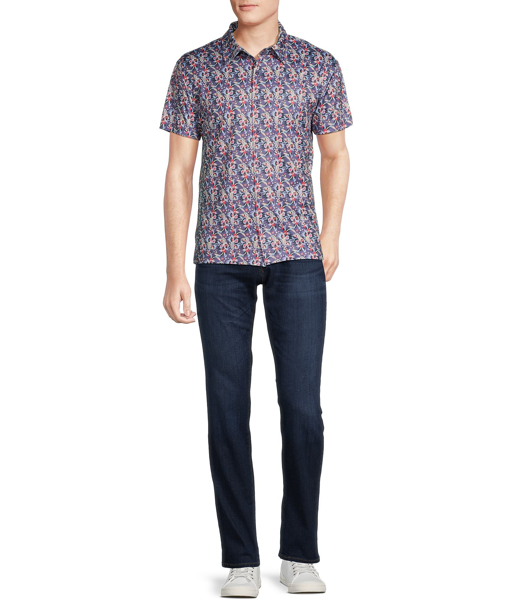 Cremieux Haegen Full Knit Printed Short Sleeve Shirt